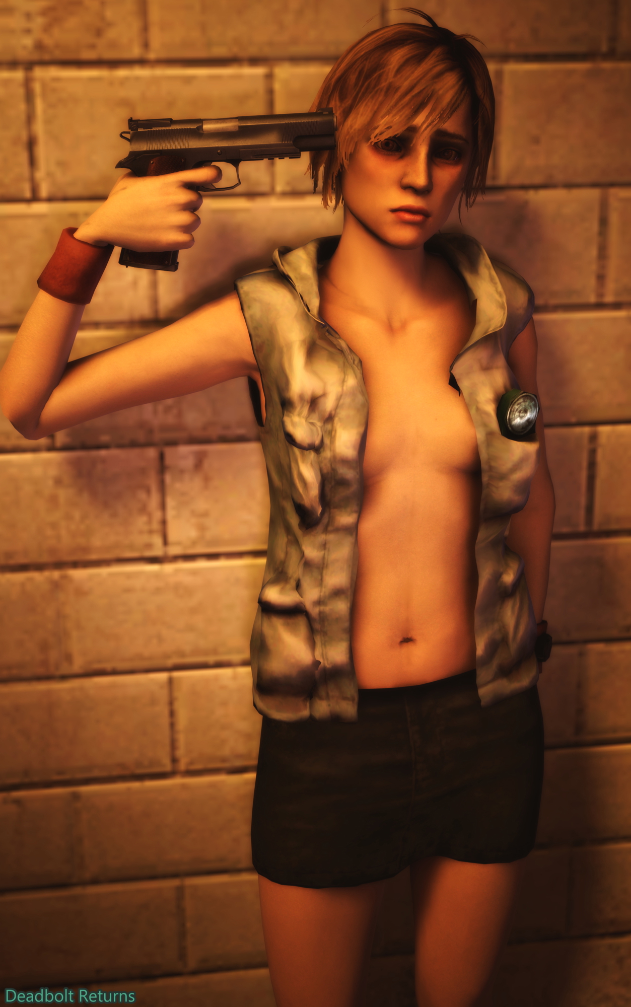 Heather By The Wall Heather Mason Silent Hill Silent Hill 3 Rule34 Rule 34 Sfm Source Filmmaker 3d Porn Nude Partially_nude 2
