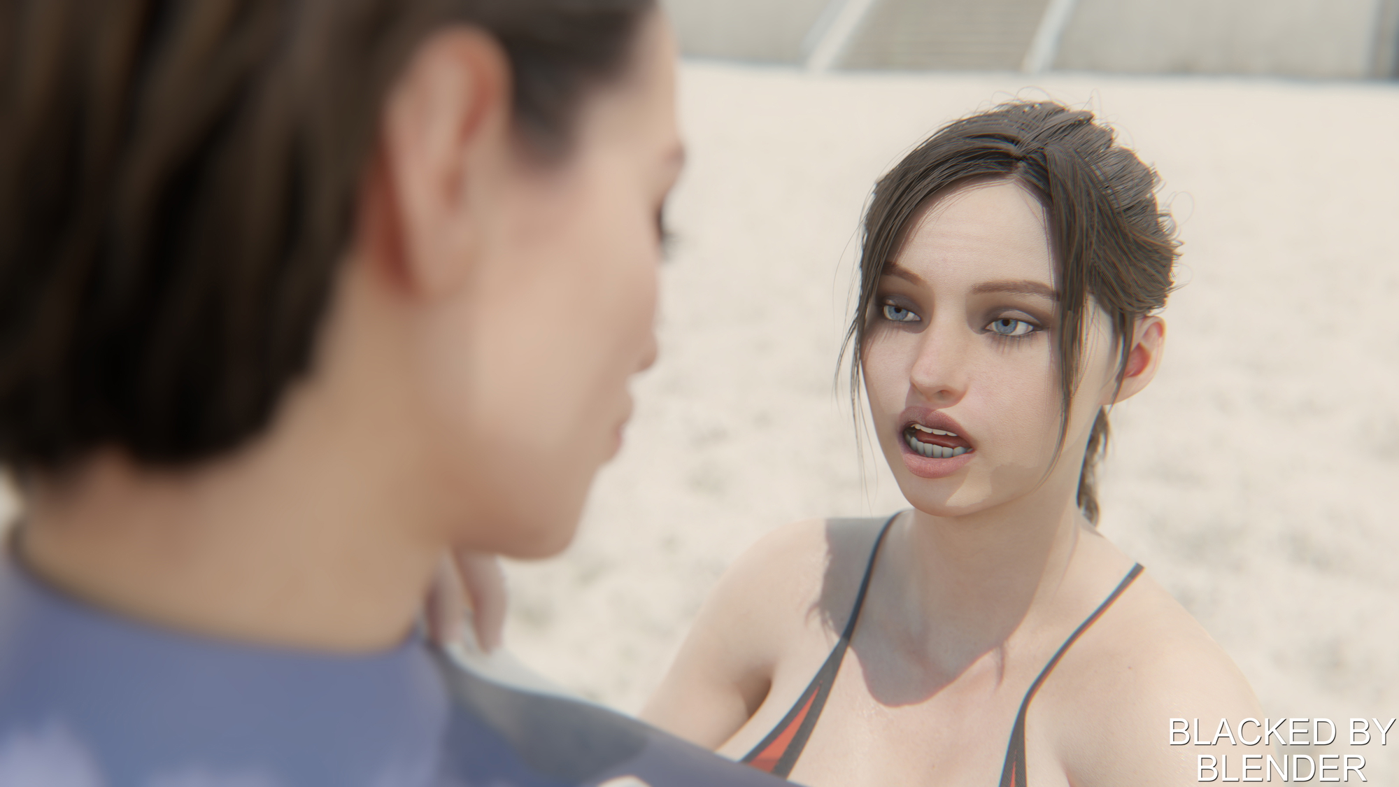 Resident Evil Beach Threesome Jill Valentine Claire Redfield Ada Wong  4