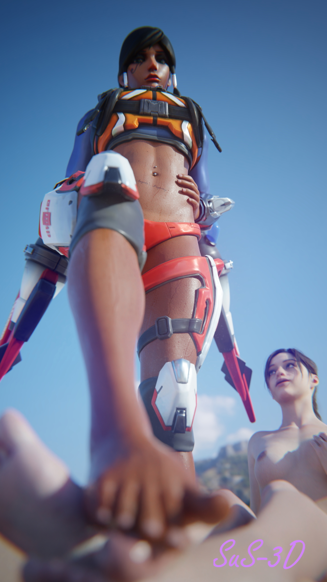 Pharah x Claire footjob Pharah Claire Redfield Feet Feetjob Male Pov Pov 2