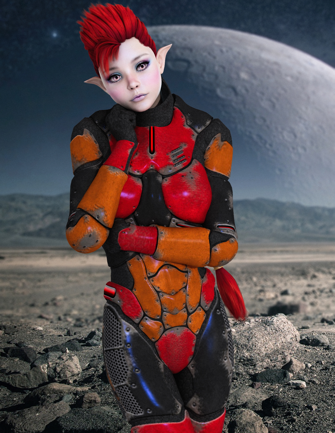 Space Elf  Sexy Pinup Fantasy Elf
