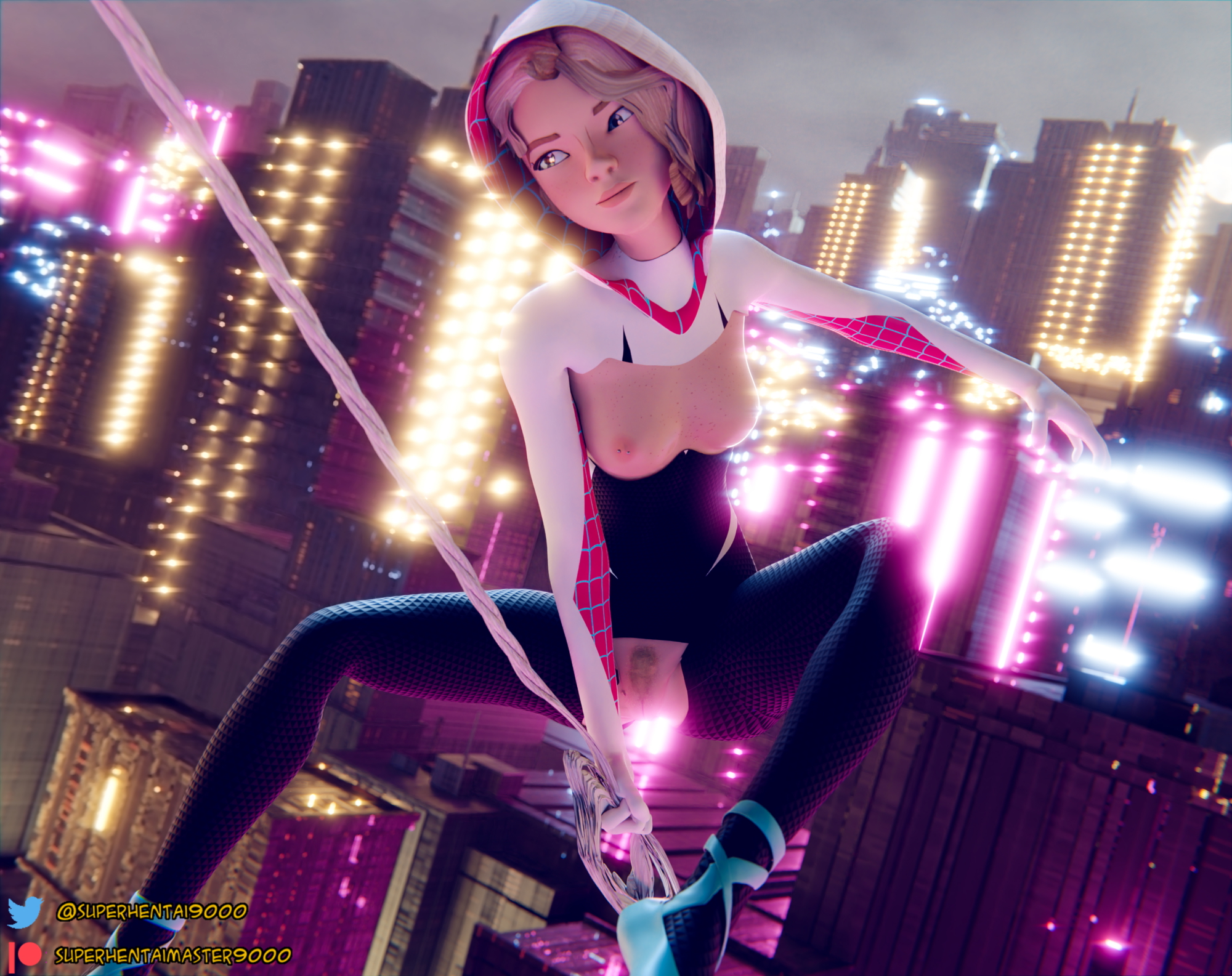 SpiderGwen Swinging Through Spider gwen 