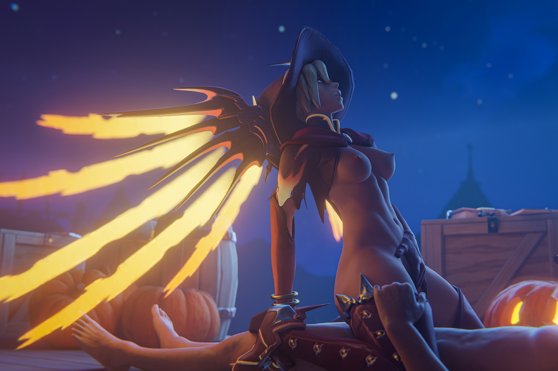 Mercy Roof Fuck Overwatch Mercyoverwatch Mercy Tits Big Tits Natural Tits Big Ass Halloween Outdoor Outdoor Sex 3d Porn Nude Sexy Big Breasts
