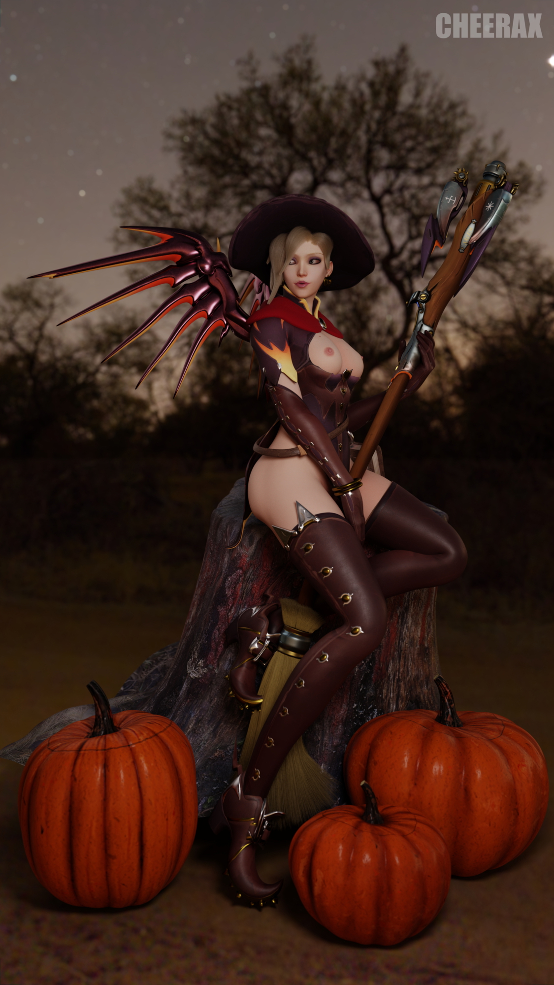 Witch Mercy Posing Mercy Overwatch Halloween