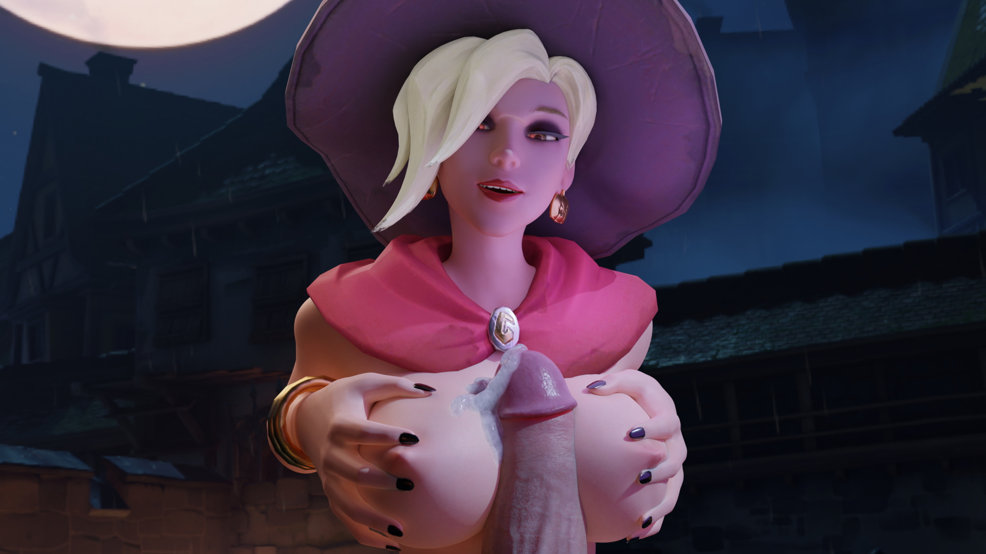 Witch Mercy Boobjob Mercy Overwatch Boobs Big boobs Boobjob Paizuri Cum Cumshot Cum Covered Cum On Body