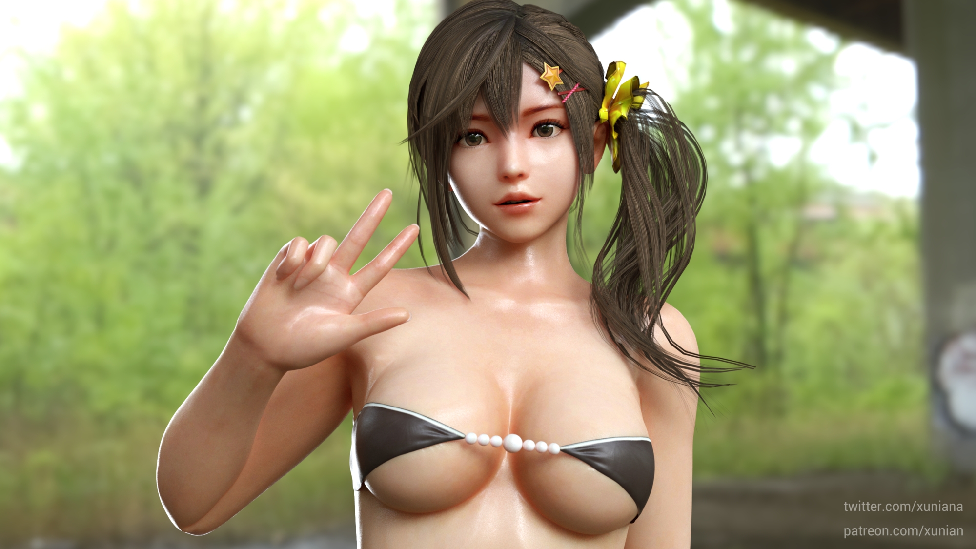 Misaki V Dead Or Alive Misaki 3d Porn 3d Girl 3dnsfw Sexy Posing Looking At Viewer Natural Tits