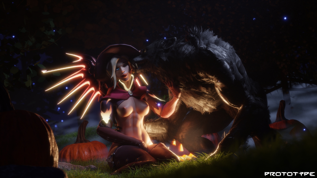 Mercy kiss <3 Mercy Overwatch Werewolf