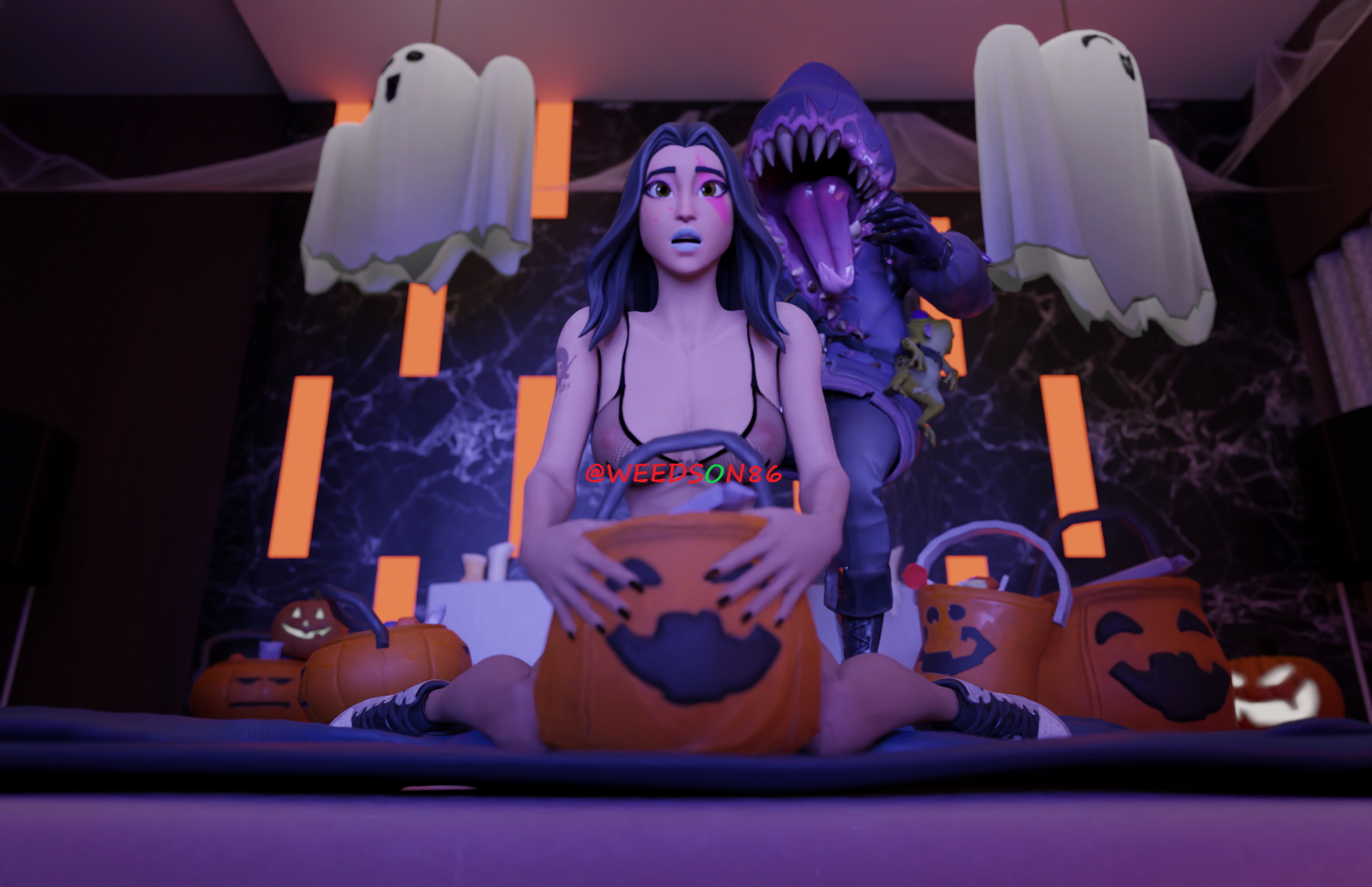 HORROR MOVIE NIGHT Fortnite 3d Porn Pussy Halloween Anal