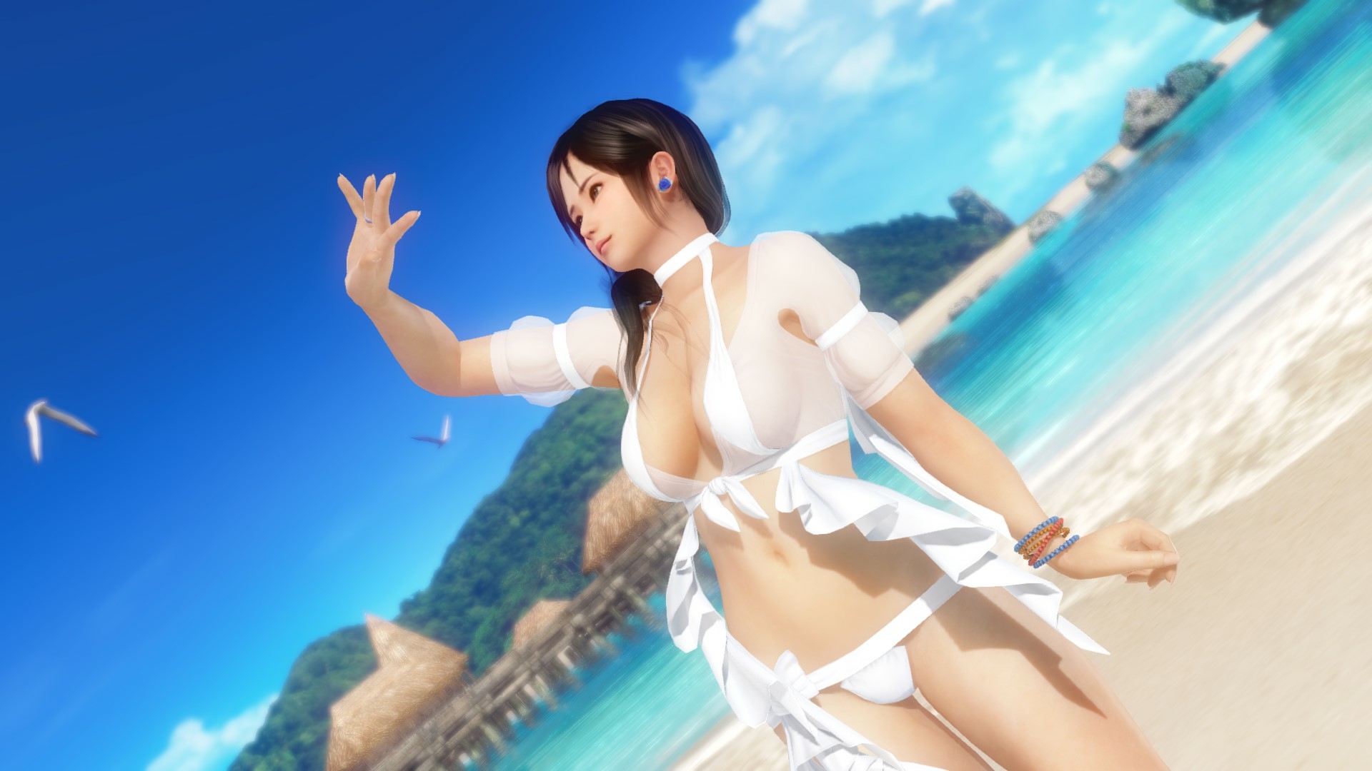 Seabreeze Dead Or Alive Kokoro 3d Porn 3d Girl Nsfw Videogame Bikini Sexy Beach 3