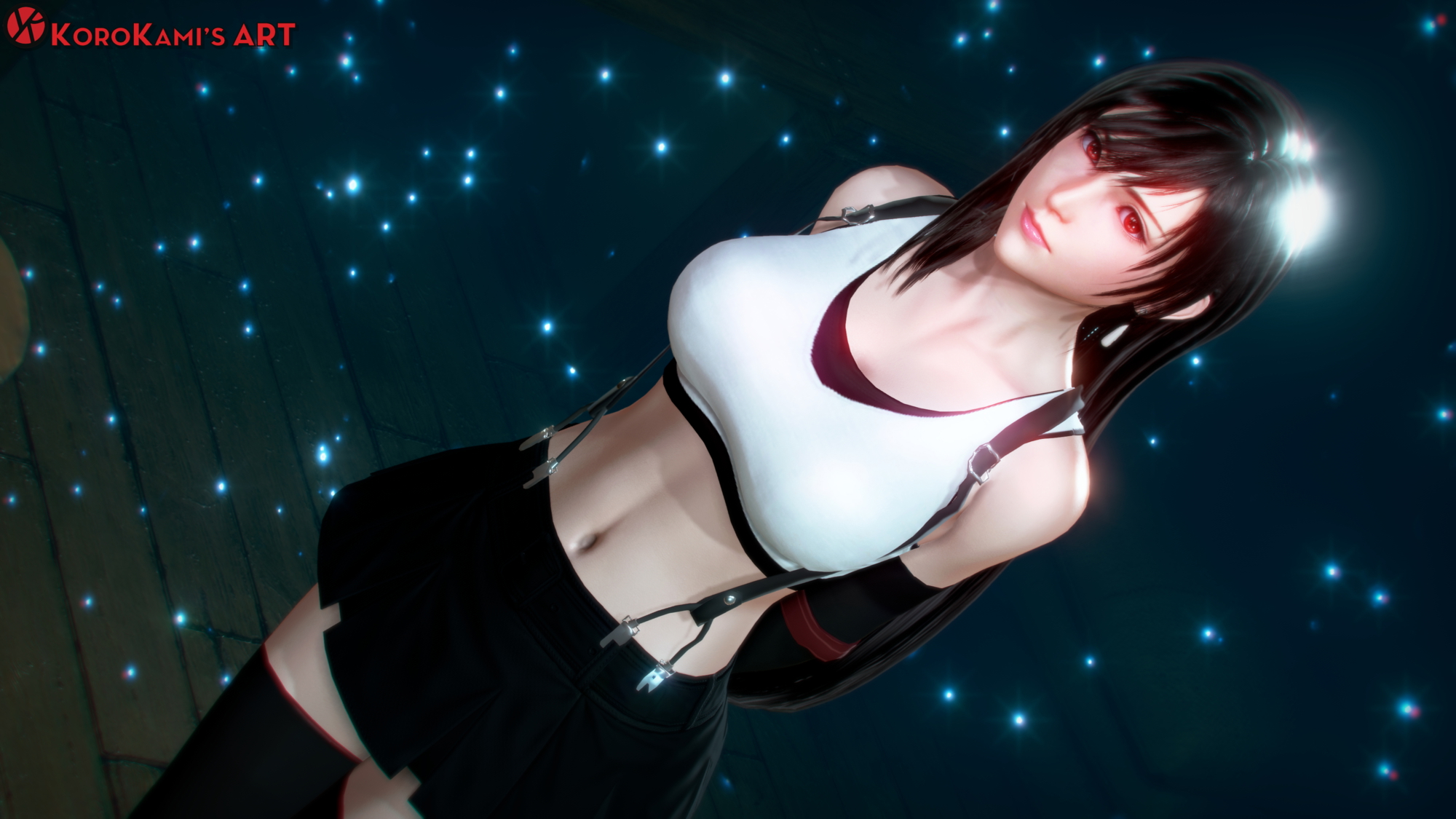 Tifa's bar Tifa Lockhart Final Fantasy 3d Porn 3d Girl Nsfw Videogame Natural Tits Pink Nipples Topless Skirt 3