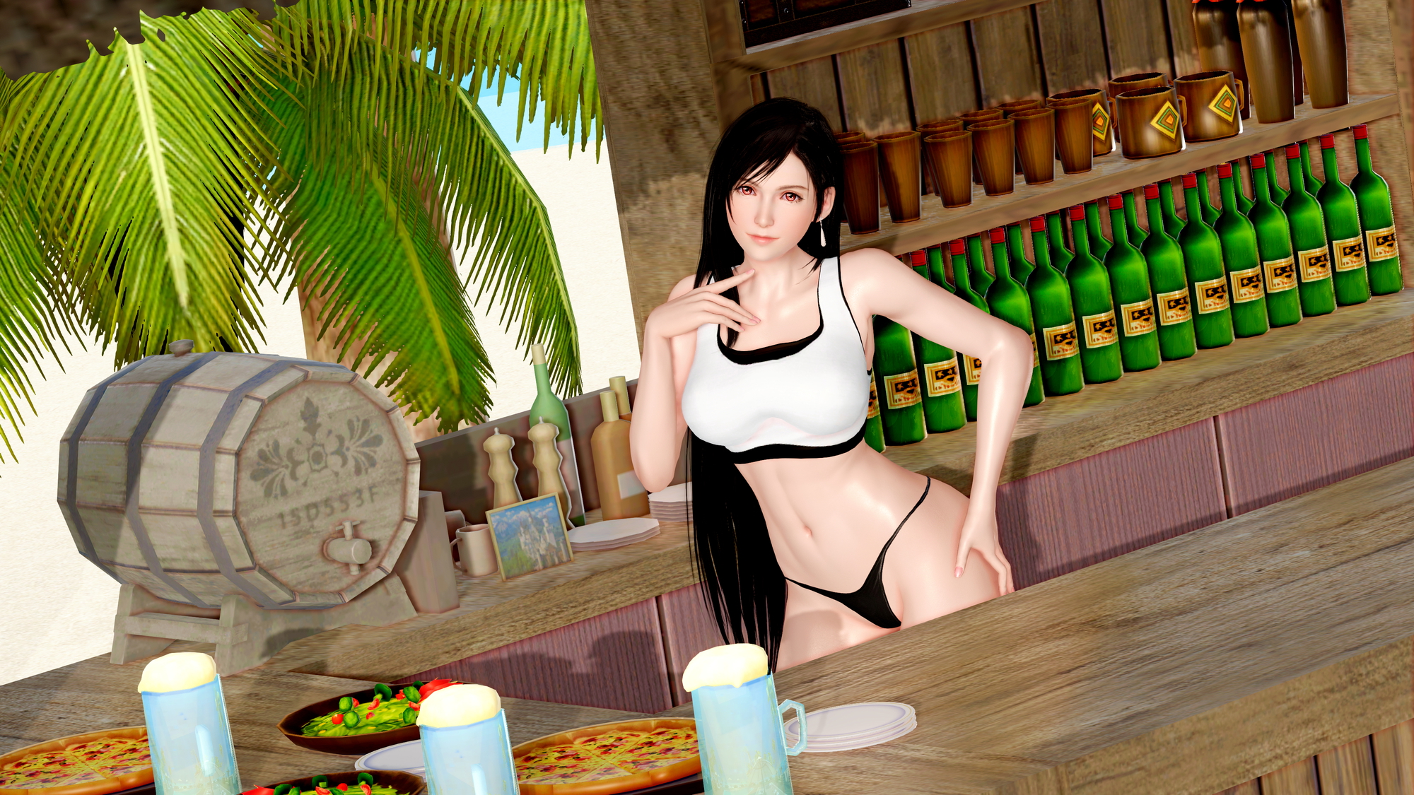 Tifa and her little bar Final Fantasy Tifa Lockhart 3d Porn 3d Girl Nsfw Videogame Pink Nipples Shaved Pussy Nude Naked Natural Boobs Natural Tits Pink Pussy Thong 2