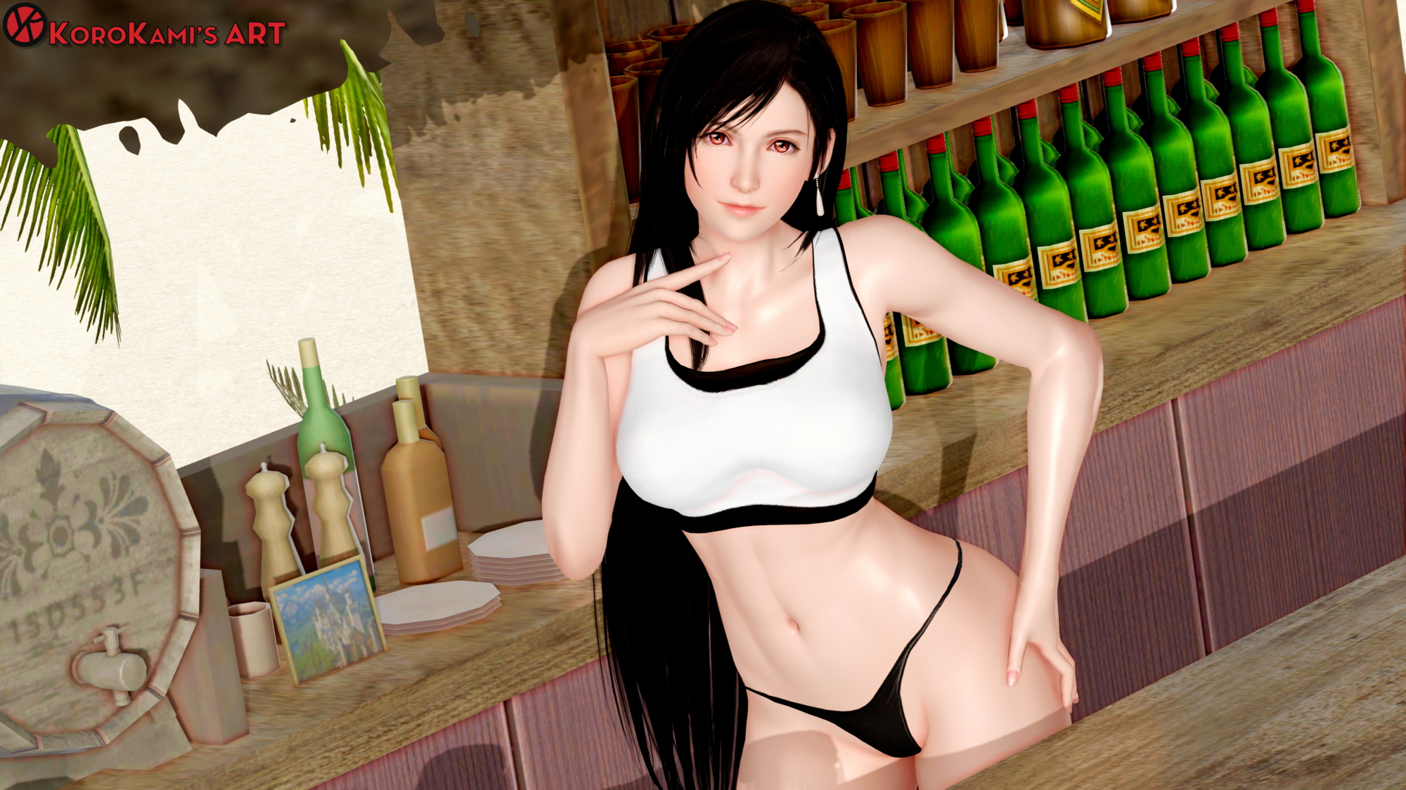 Tifa and her little bar Final Fantasy Tifa Lockhart 3d Porn 3d Girl Nsfw Videogame Pink Nipples Shaved Pussy Nude Naked Natural Boobs Natural Tits Pink Pussy Thong 3