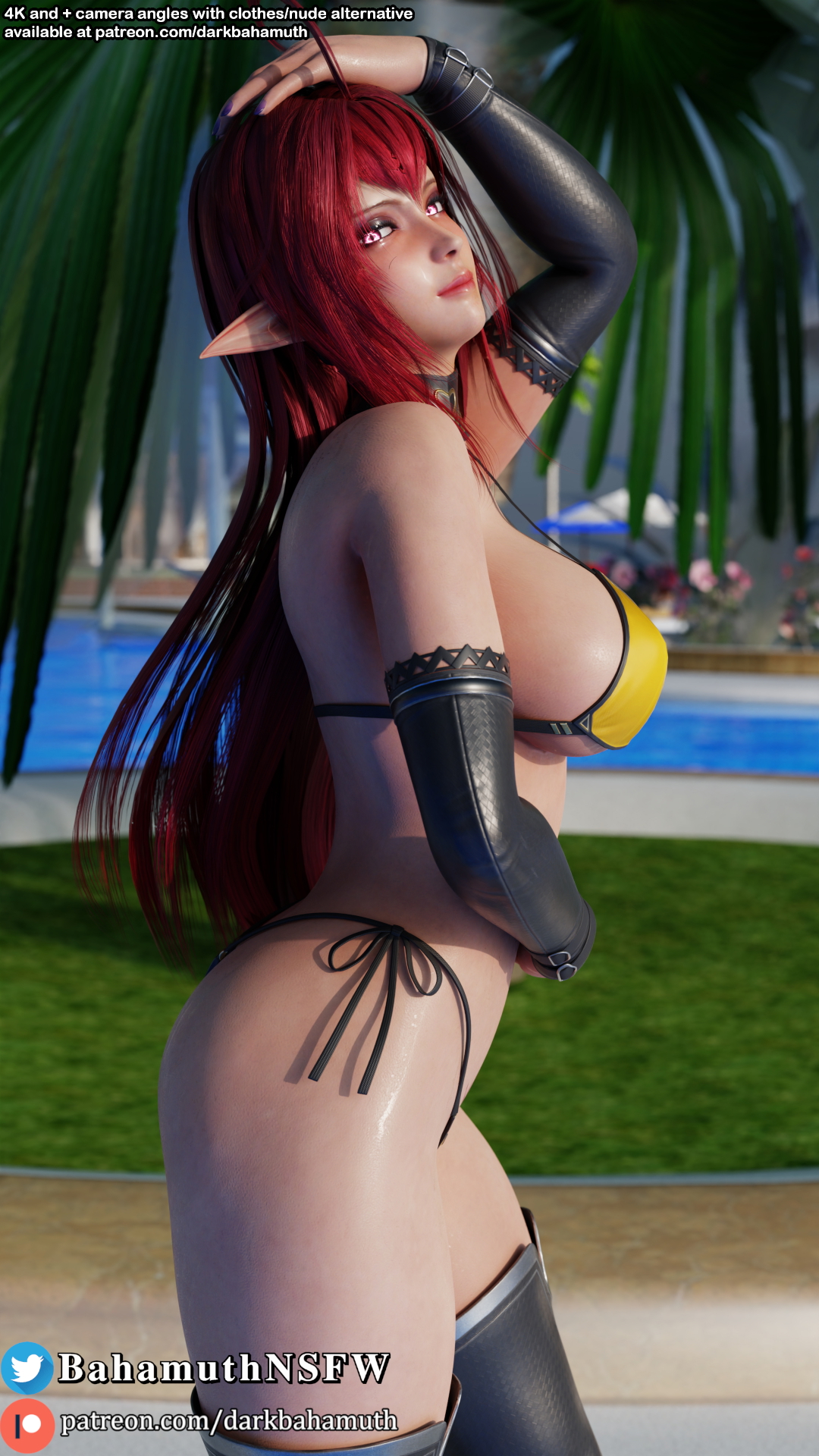 Daemon Girl pinup | Personal render from a patron! Daemon Girl Sinia 