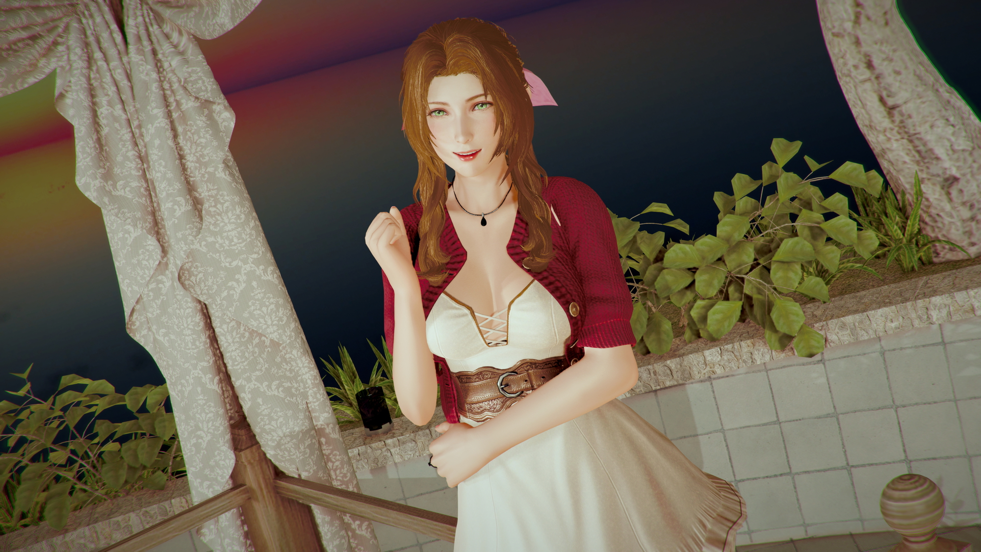 Sunset Final Fantasy Aerith Gainsborough 3d Porn 3d Girl Nsfw Videogame Pink Nipples Shaved Pussy Nude Naked Natural Boobs Natural Tits Pink Pussy Topless