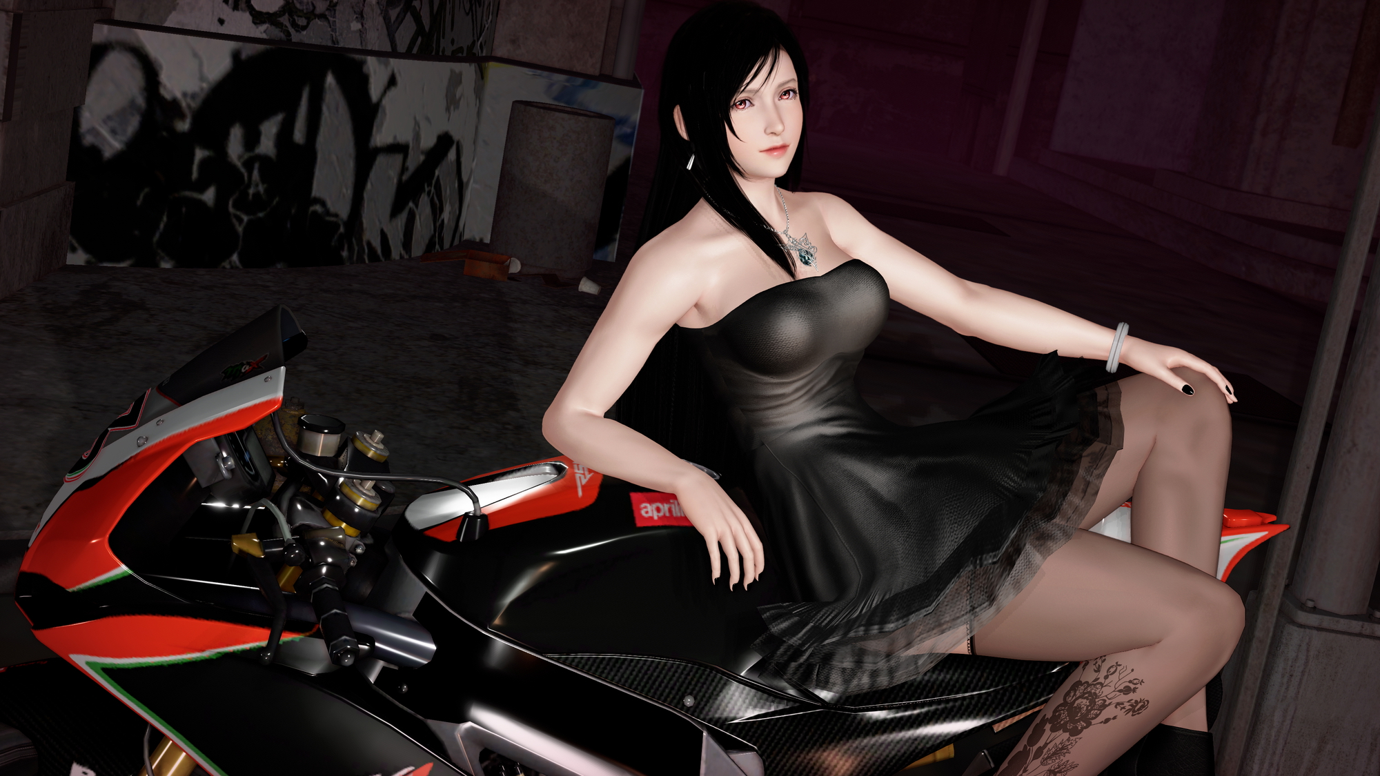Tifa the Race Queen Final Fantasy Tifa Lockhart 3d Porn 3d Girl Nsfw Videogame Pink Nipples Nude Naked Natural Boobs Natural Tits Topless Bike Lingerie 5