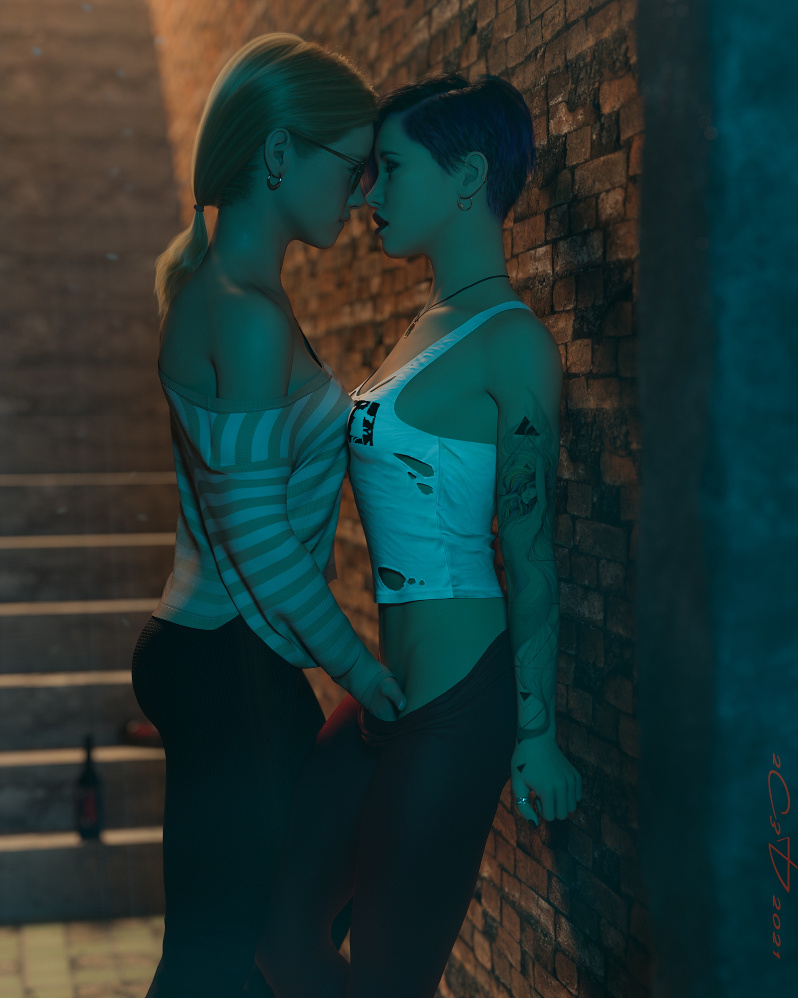 True Colours Original 3d Porn 3d Girl Nsfw Lesbian Pussy Rub Masturbating Sapphic Short Hair