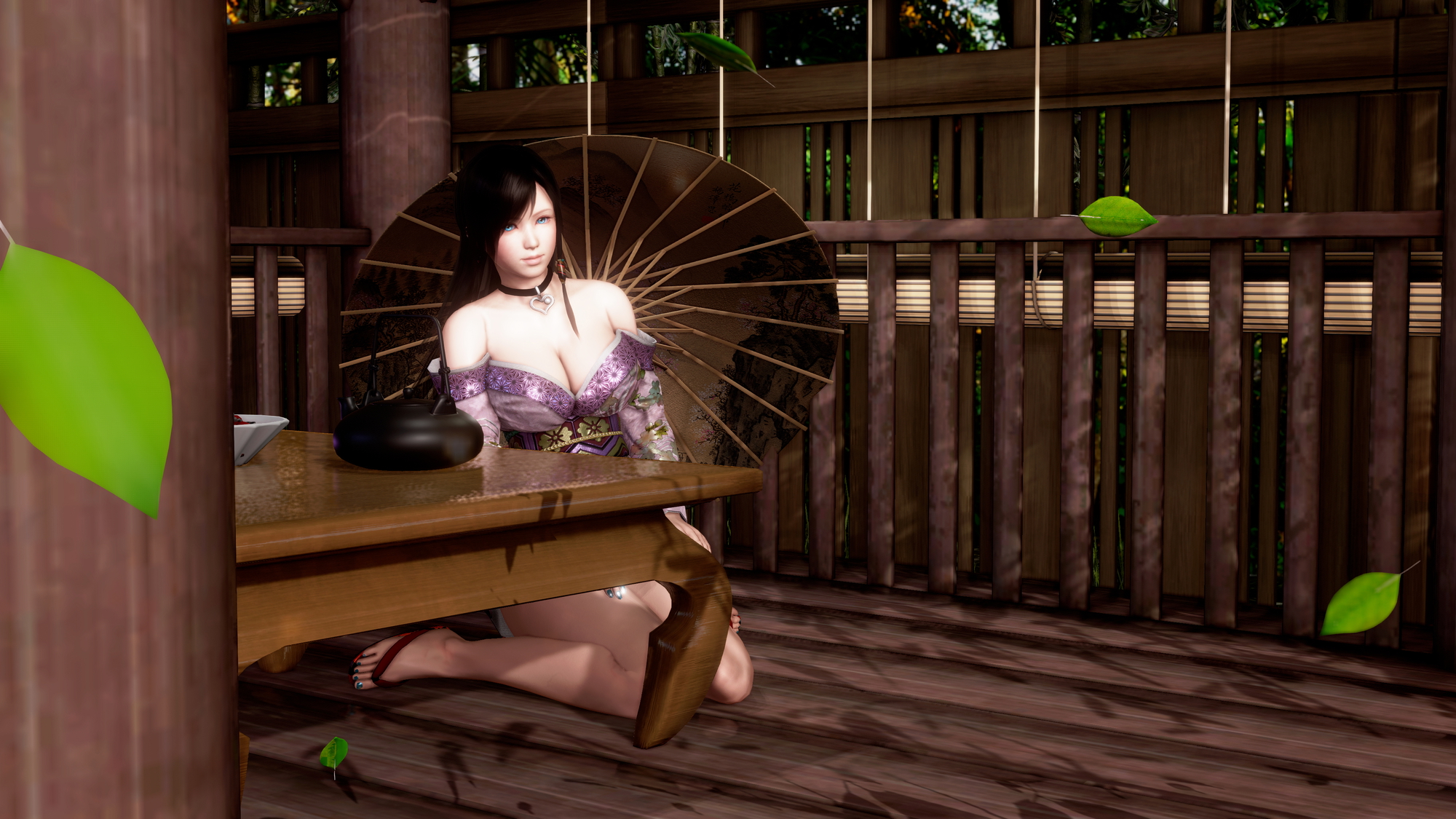 落ち葉 / Fallen leaves NSFW ver. Final Fantasy Kokoro 3d Porn 3d Girl Nsfw Videogame Pink Nipples Natural Tits Posing Big boobs High Heels Garden Topless 2
