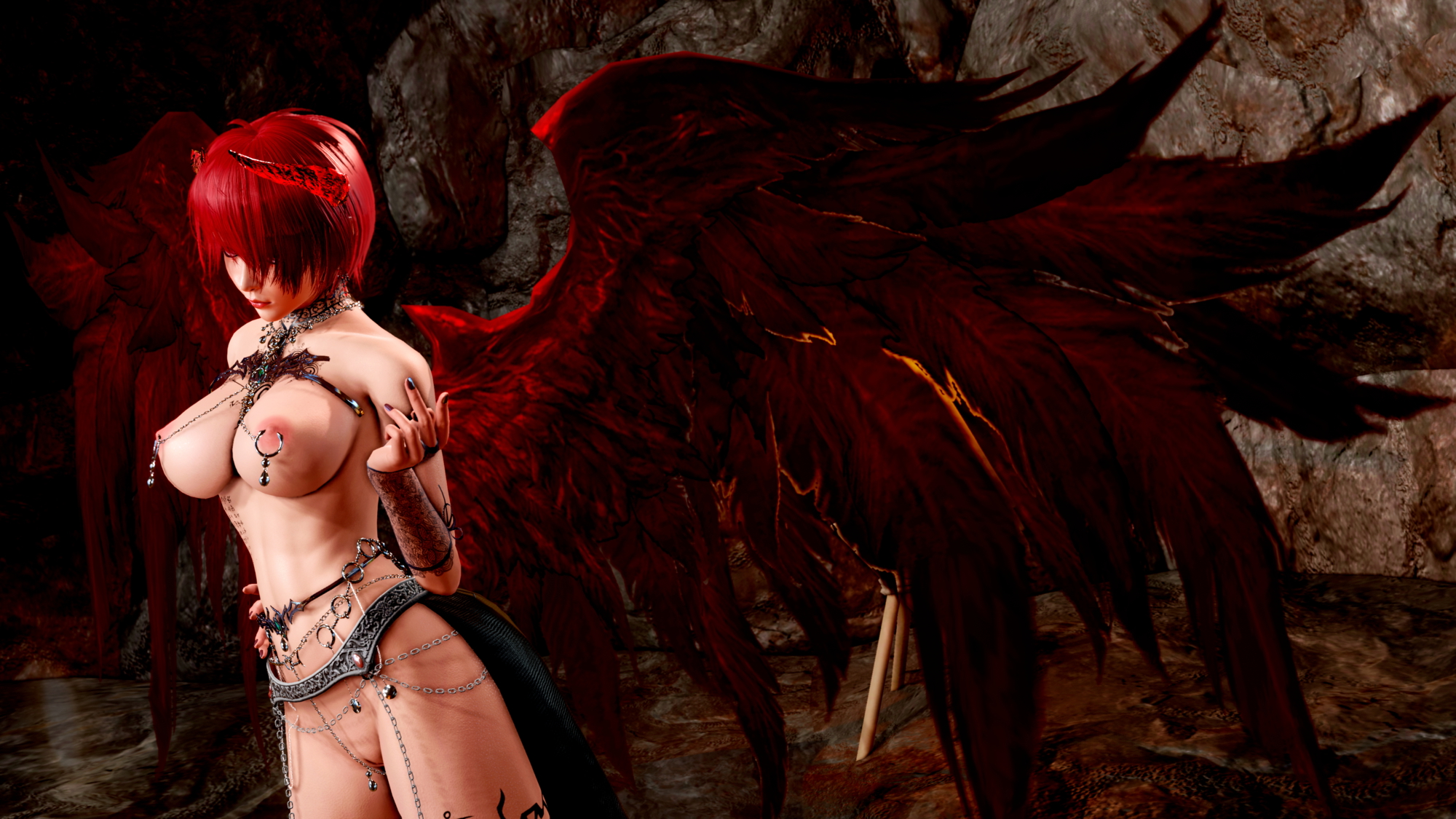 KoroKami's honey part 7 Deamon Girl Original 3d Porn 3d Girl Nsfw Videogame Nude Naked Shaved Pussy Pink Nipples Big Tits Devil Wings Tattoo Piercing Original Character 3