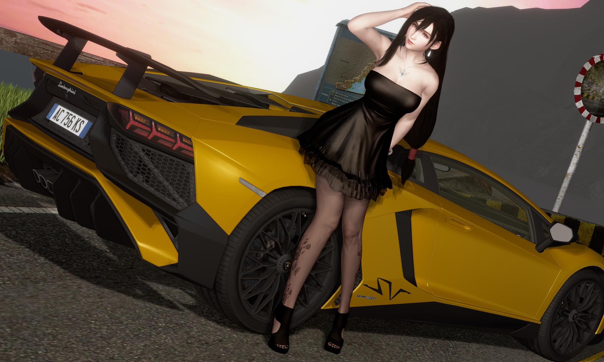 Modern and Sexy Final Fantasy Tifa Lockhart 3d Porn 3d Girl Nsfw Videogame Nude Naked Pink Nipples Big Tits Topless Car Lingerie Pussy Posing 3