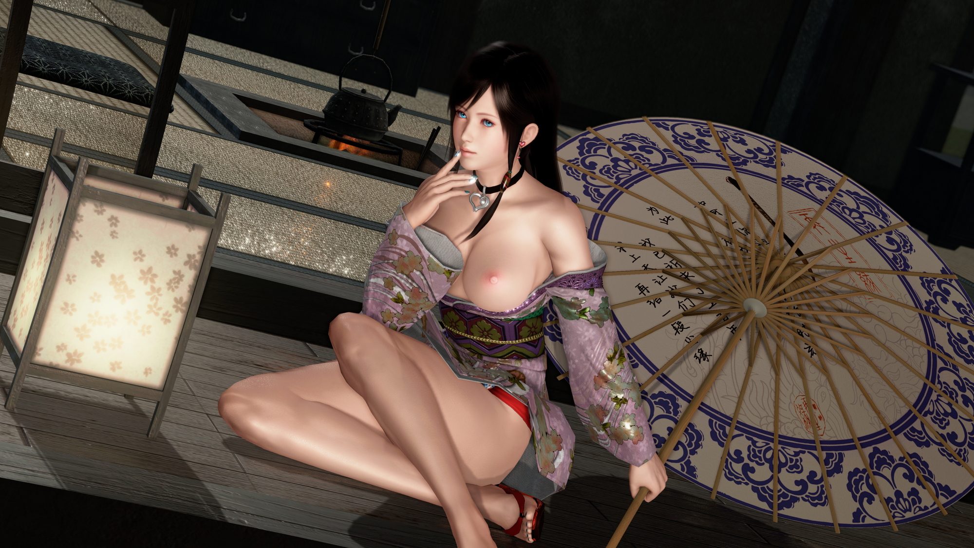 夏の夜 / Summer Night Dead Or Alive Kokoro 3d Porn 3d Girl Nsfw Videogame Nude Pink Nipples Big Tits Half Naked Japanese 6