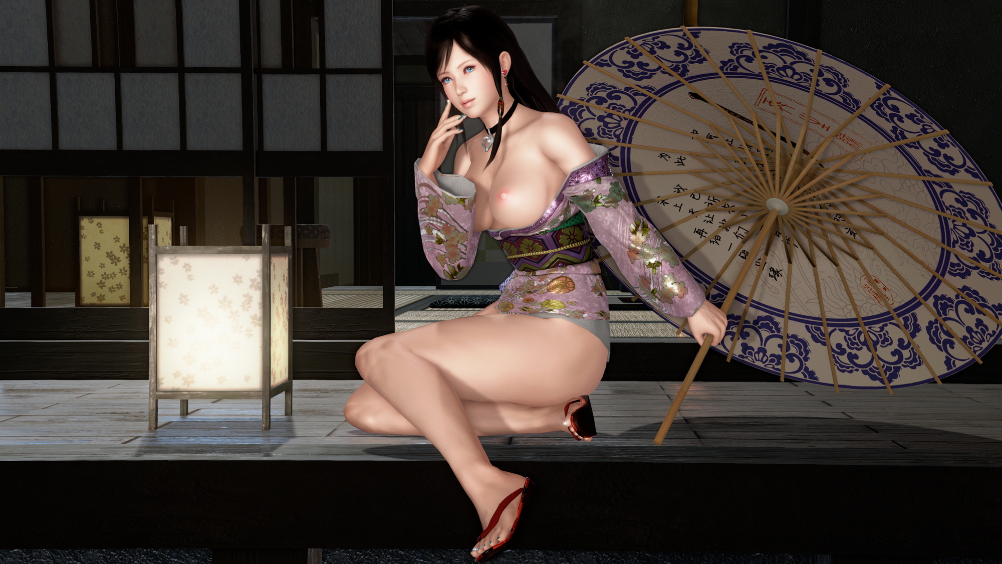 夏の夜 / Summer Night Dead Or Alive Kokoro 3d Porn 3d Girl Nsfw Videogame Nude Pink Nipples Big Tits Half Naked Japanese 7