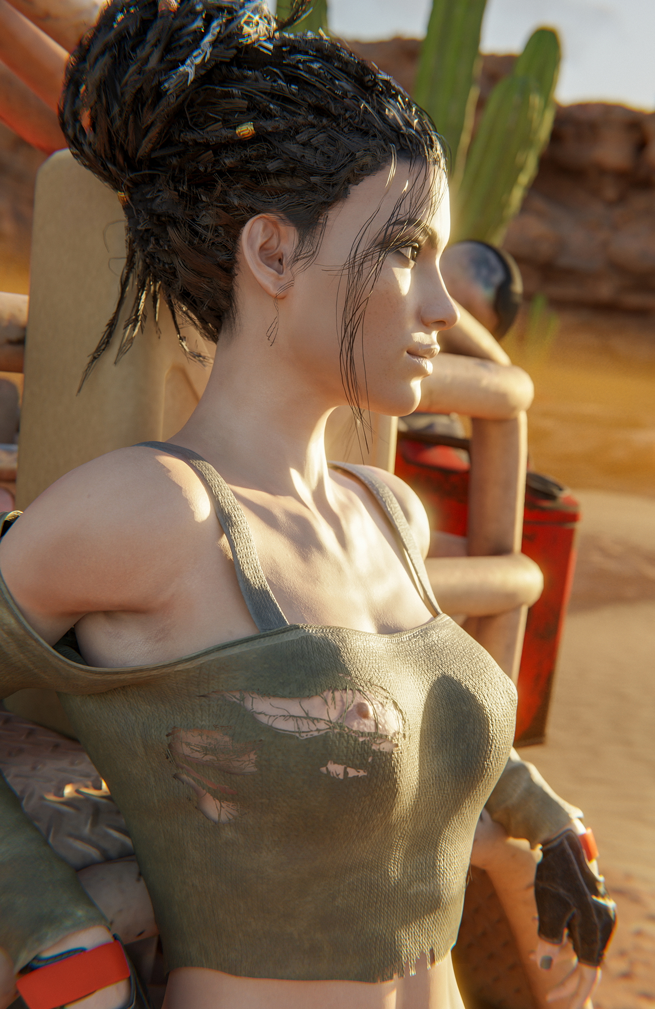 Panam Dersert Scene 1 Panam Palmer Cyberpunk2077 Cyberpunk Outdoor Pussy Shaved Pussy Big Tits Tits 2