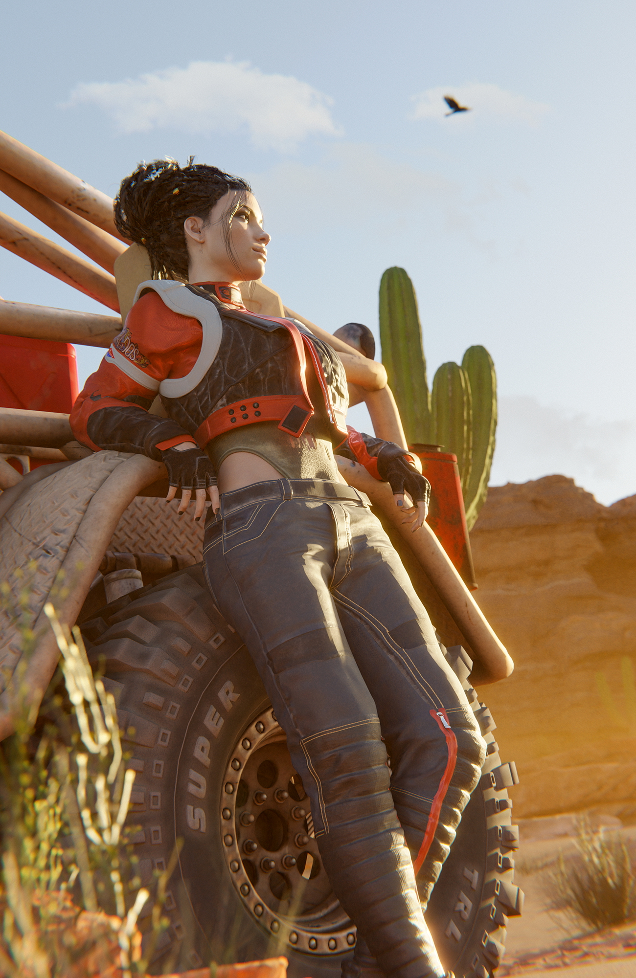 Panam Desert Scene 2 Panam Palmer Cyberpunk2077 Cyberpunk Outdoor Pussy Shaved Pussy Big Tits Tits 3