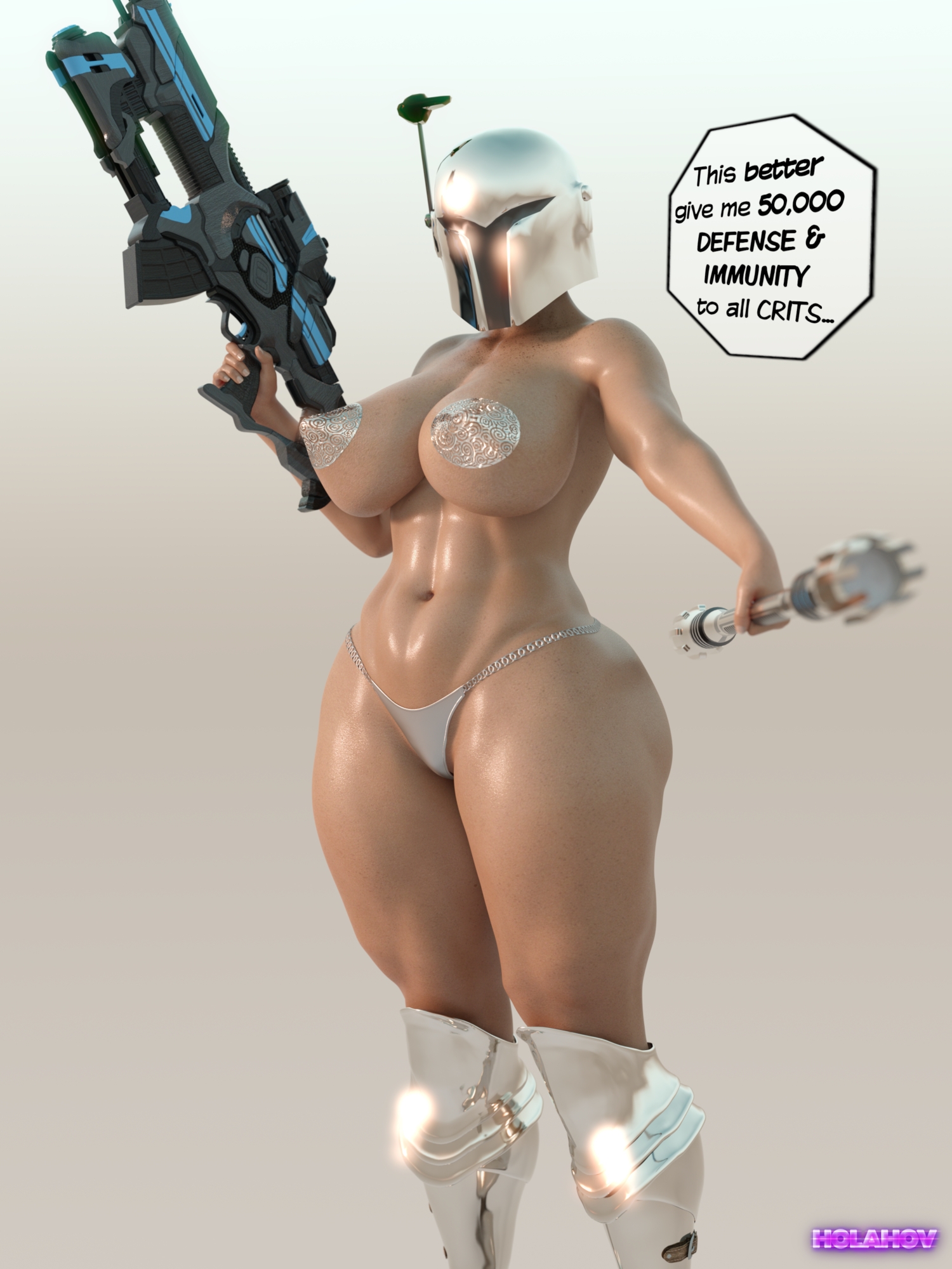 HELMET Mandalorian Star Wars Big Breasts Big Tits Hips Thighs Mask Laser Boob Armor Bikini Armor Abs Comic 3