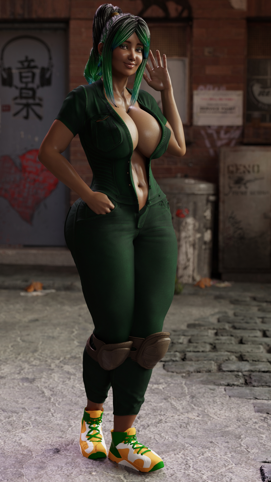 Nikaido Cosplay Nikaido Dorohedoro Big Breasts Big Tits Hips Thighs Big Nipples Thicc Areola Exposed Ninja Kunoichi Fanart Cosplay 3