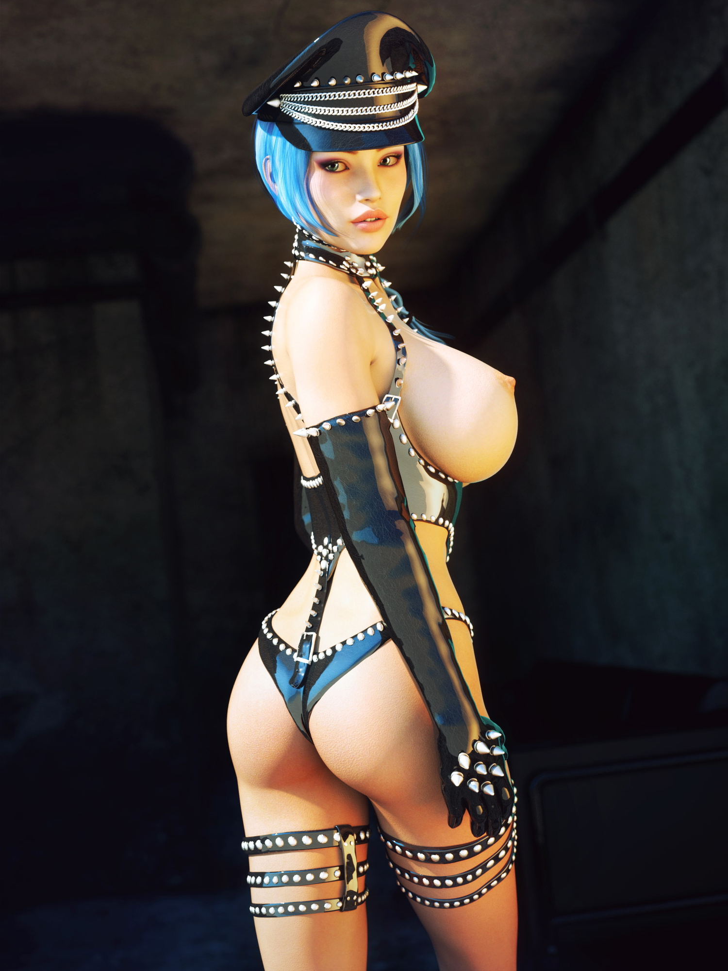 Skin and Vinyle 7  Blue Hair