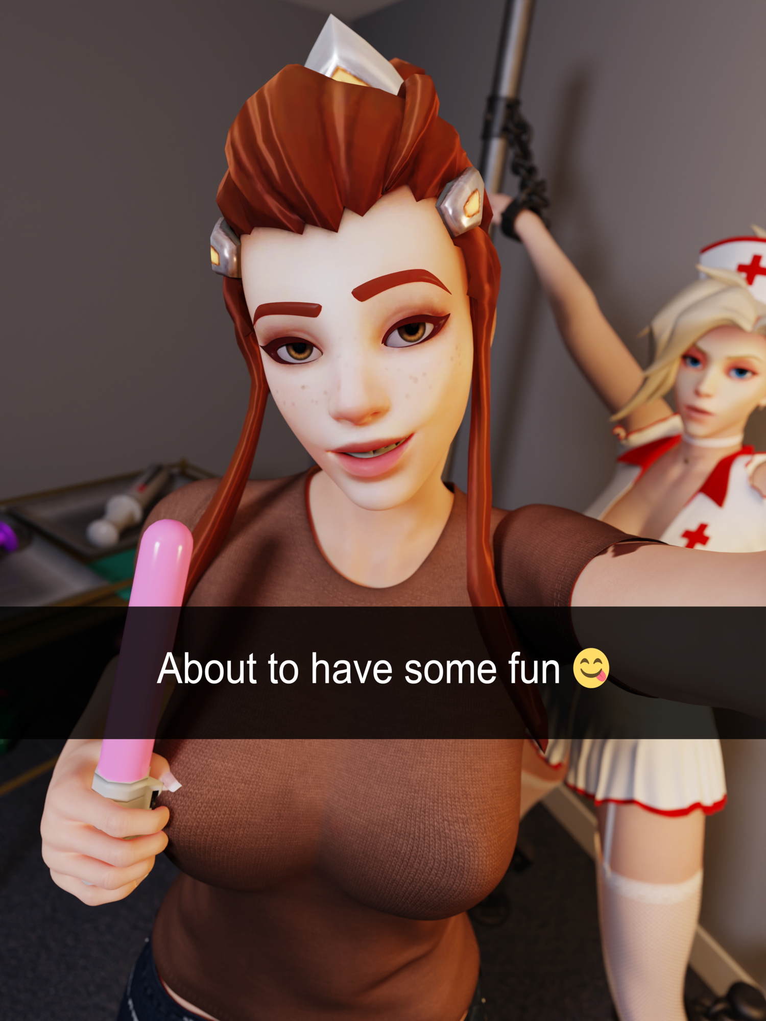 Brigitte & Mercy - Bondage Overwatch Brigitte Mercy 3d Porn 3d Girl Nsfw Bondage Gag Ball Sex Toy Dildo Mad Handcuff Masturbating Pussy Insertion Lingerie Nurse Grab Boobs