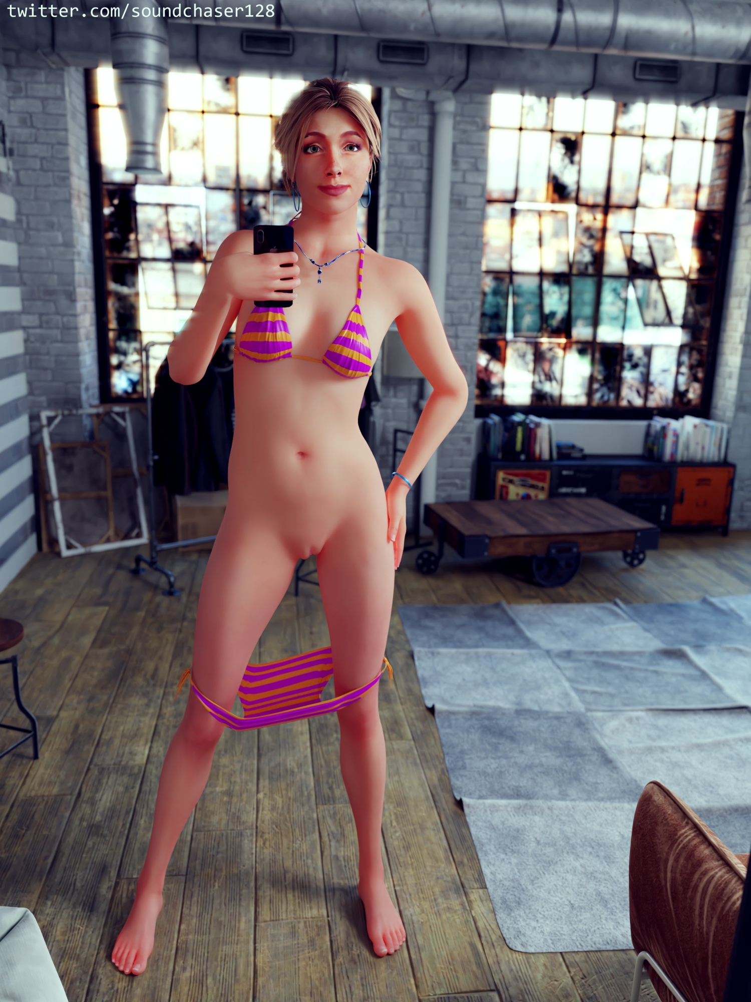 Sam - Selfie Sam Until Dawn 3d Porn 3d Girl Nsfw Naked Nude Selfie Sexting Undressed Pink Nipples Pink Pussy Swimsuit 3
