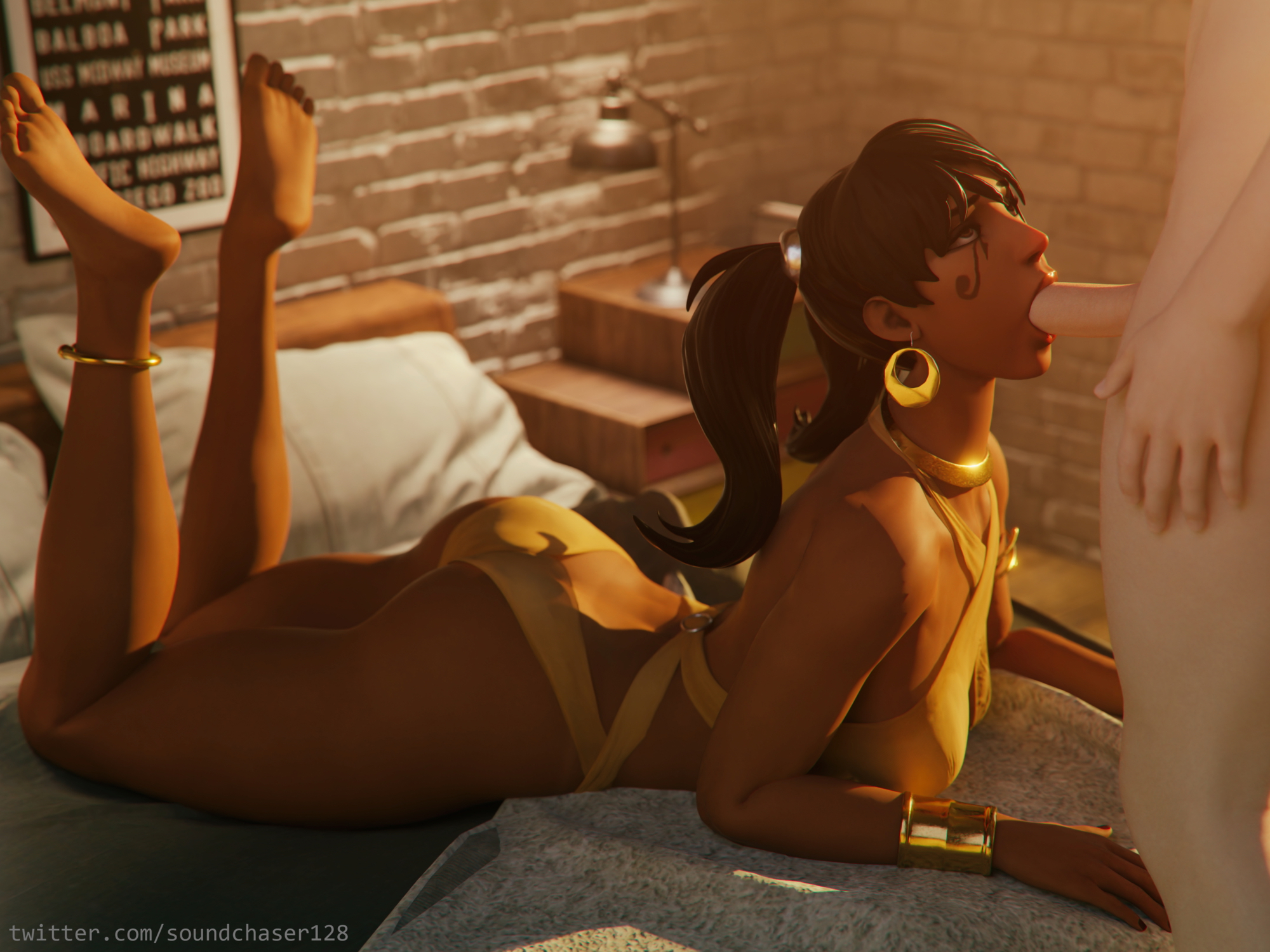 Pharah - On The Bed Pt. 2 Overwatch Pharah 3d Porn 3d Girl Nsfw Oral Sex Fellatio Blowjob Sucking Cock Feet Nipples Undressed 6
