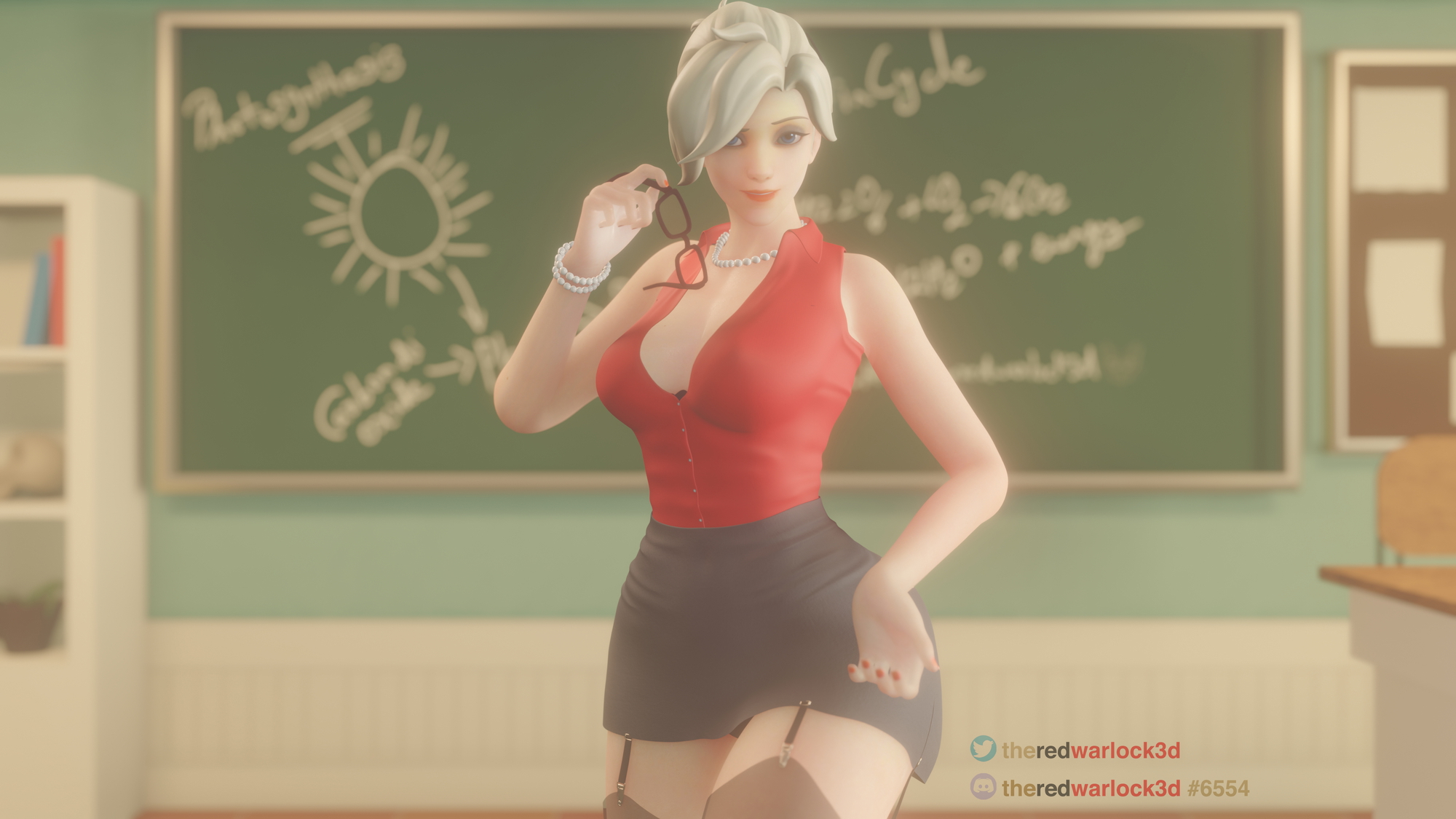 Professor Mercy Ziegler Overwatch Mercy Mercyoverwatch Fishnet Stockings Pinup