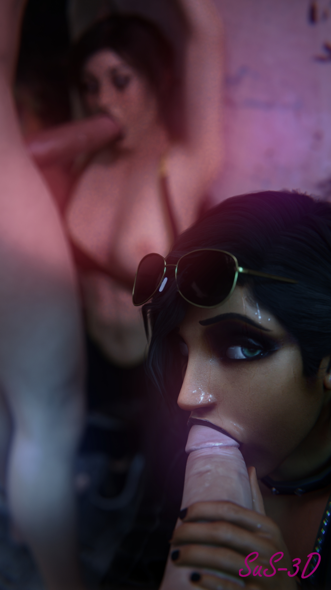 Pharah x Lara forced blowjob Pharah Lara Croft Blowjob Pov Male Pov Forced Oral