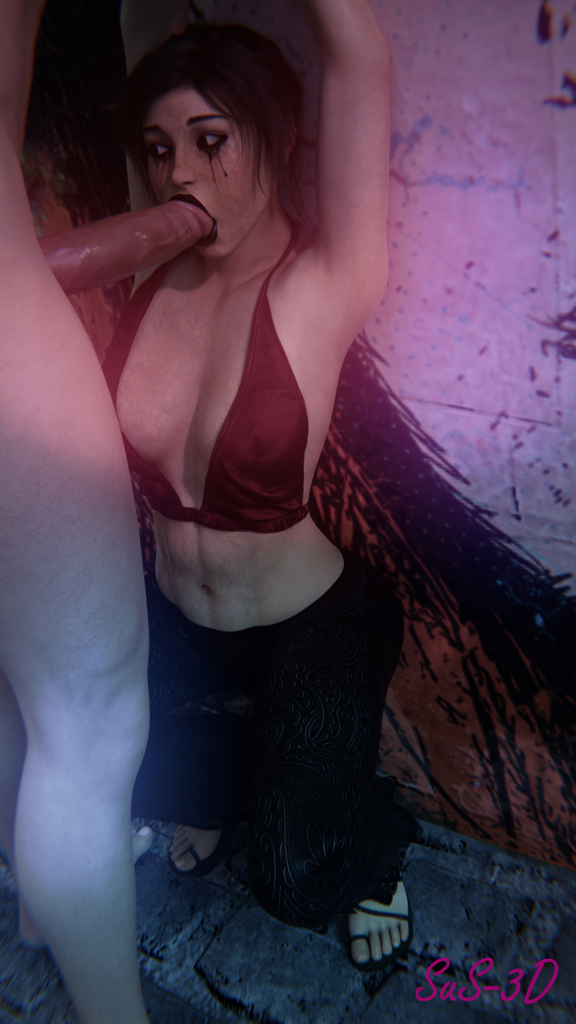 Pharah x Lara forced blowjob Pharah Lara Croft Blowjob Pov Male Pov Forced Oral 8