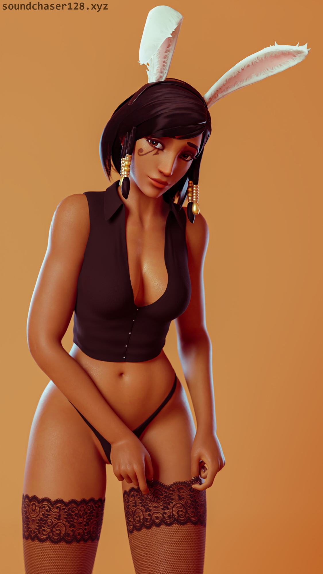Bunny Pharah - Pinup Overwatch Pharah 3d Porn 3d Girl Nsfw Nude Naked Pinup Topless Lingerie Bunny 2