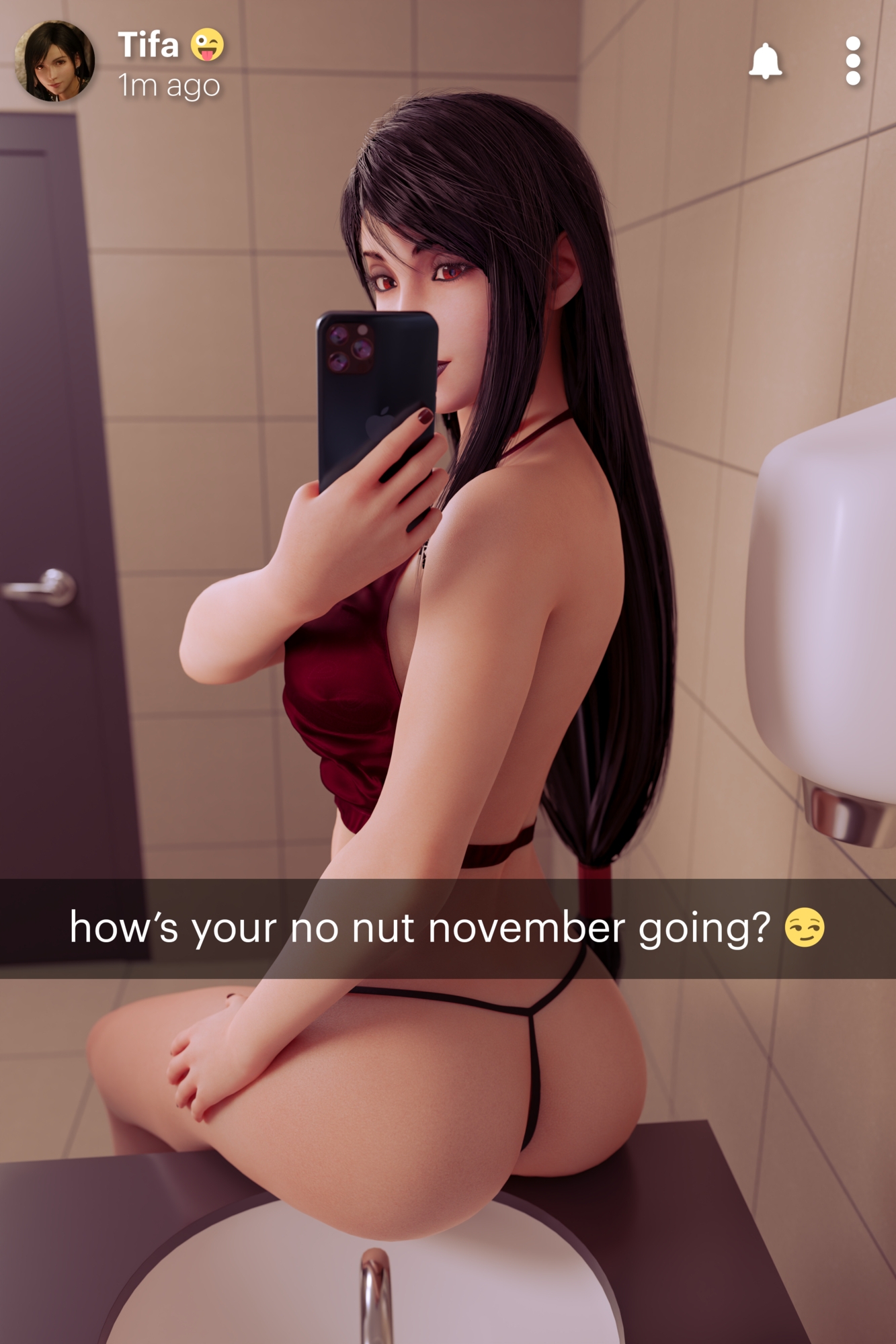 Tifa - Lewd Snap Tifa Lockhart Final Fantasy 3d Porn 3d Girl Nsfw Naked Nude Selfie 3