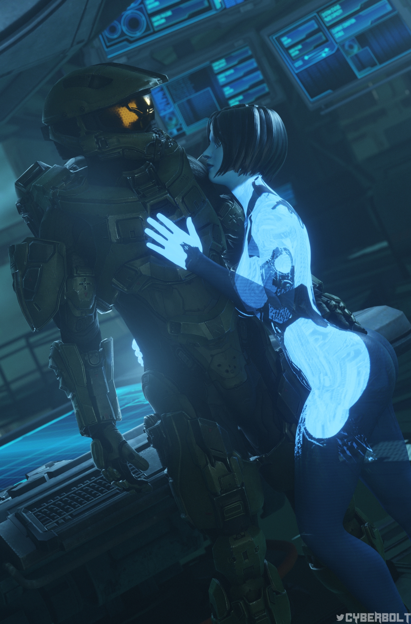 Halo 4 Master Chief and Cortana Alone Time Halo Halo 4 Master Chief Cortana 1boy1girl Blowjob Missionary Big Tits Big Breasts Big Ass Thicc Thighs Thick