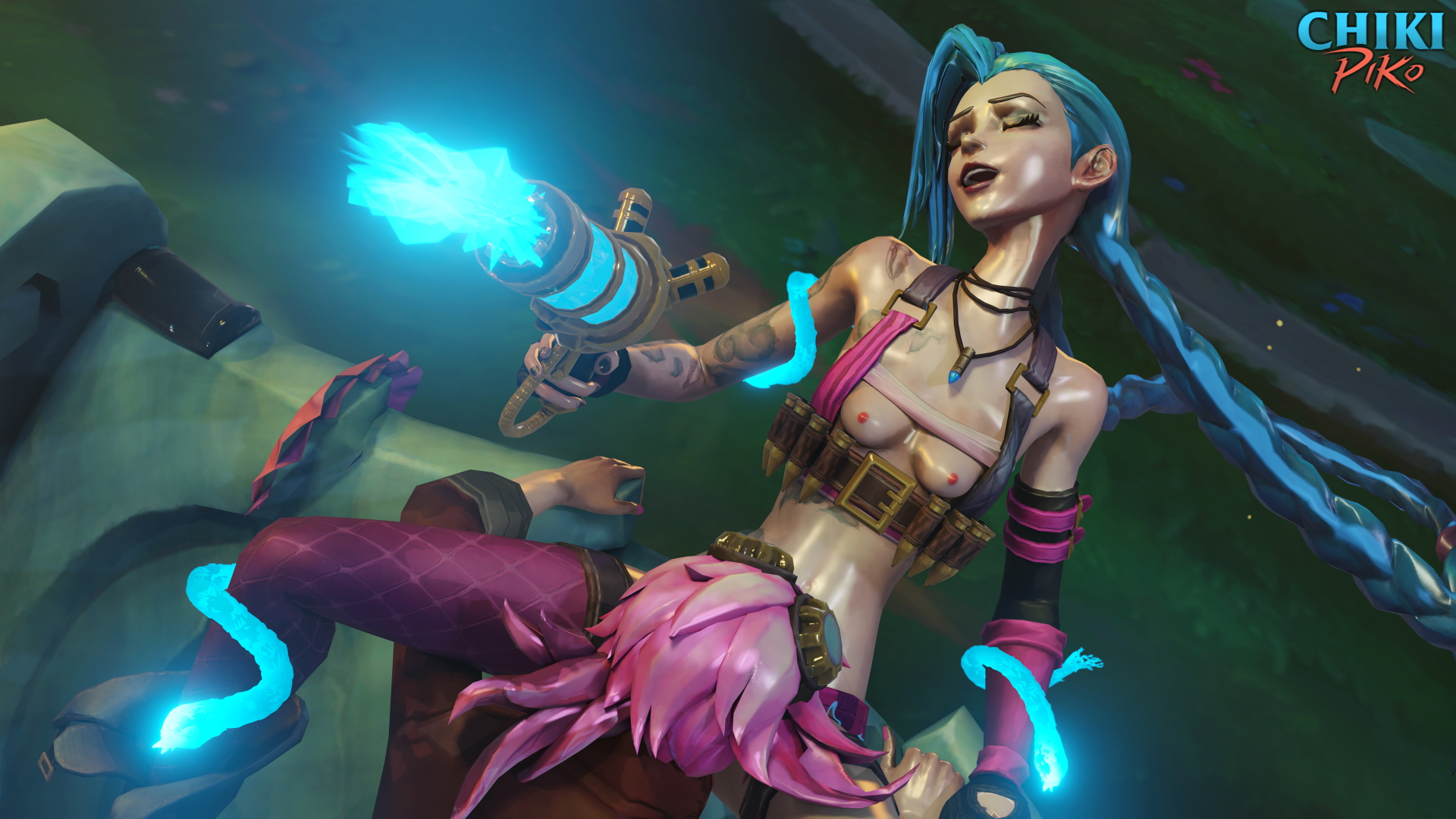 JINX + VI Jinx Arcane League Of Legends Legs Boobs Big Tits Big Ass Big Booty Striptease Stripper Stripping Rule34 Rule 34 Lol Cunnilingus