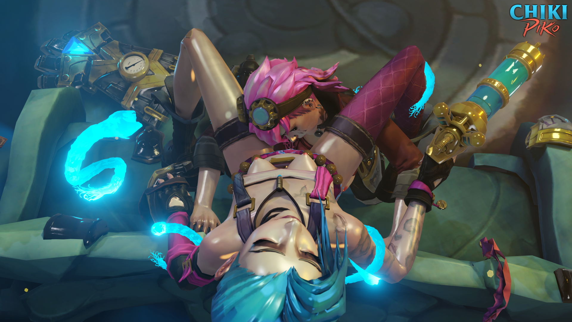 JINX + VI Jinx Arcane League Of Legends Legs Boobs Big Tits Big Ass Big Booty Striptease Stripper Stripping Rule34 Rule 34 Lol Cunnilingus 4