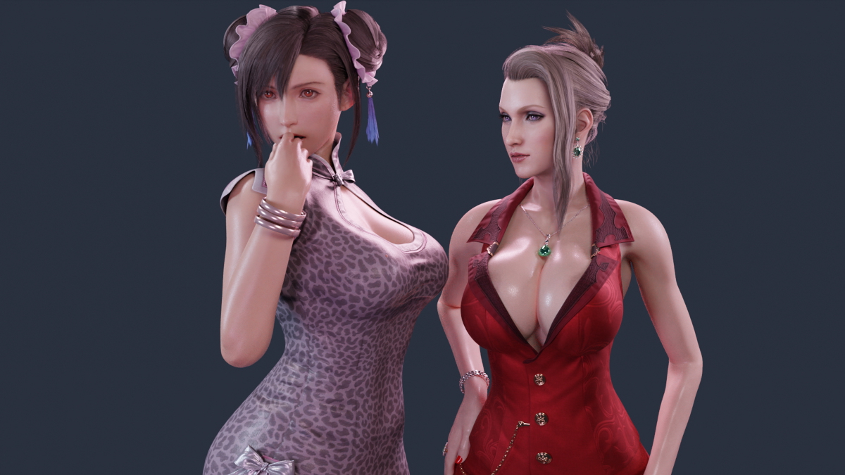 Tifa and Scarlet naked big tits Tifa Lockhart Scarlet (final Fantasy Vii) Final Fantasy Big Tits Big Breasts Sexy Nude Naked Pose 3