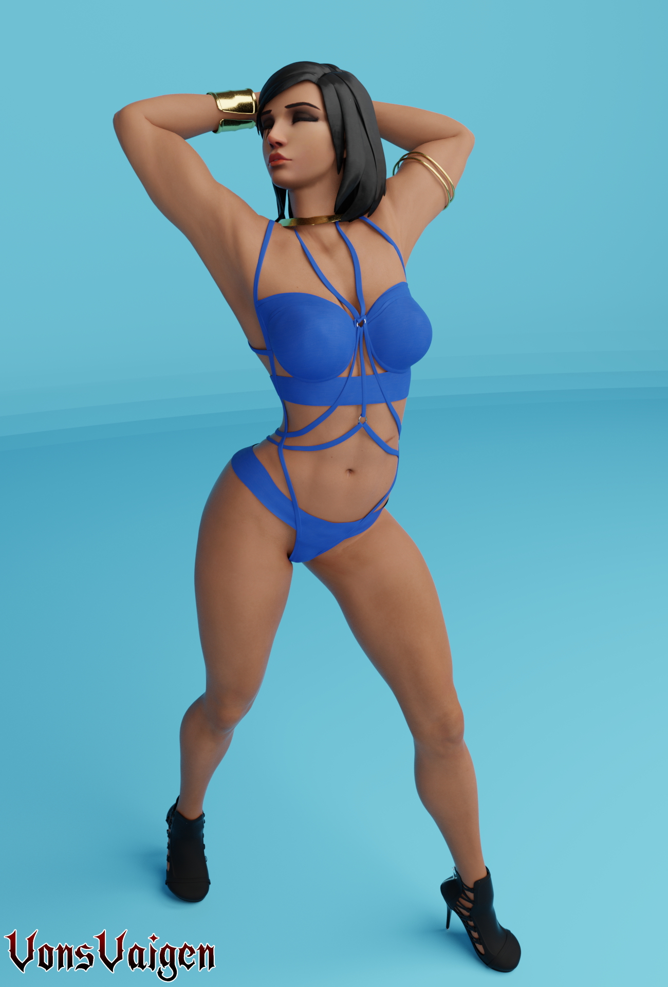 Pharah with her sexy suit Pharah Pharah (overwatch) Lingerie Fitness Booty 2
