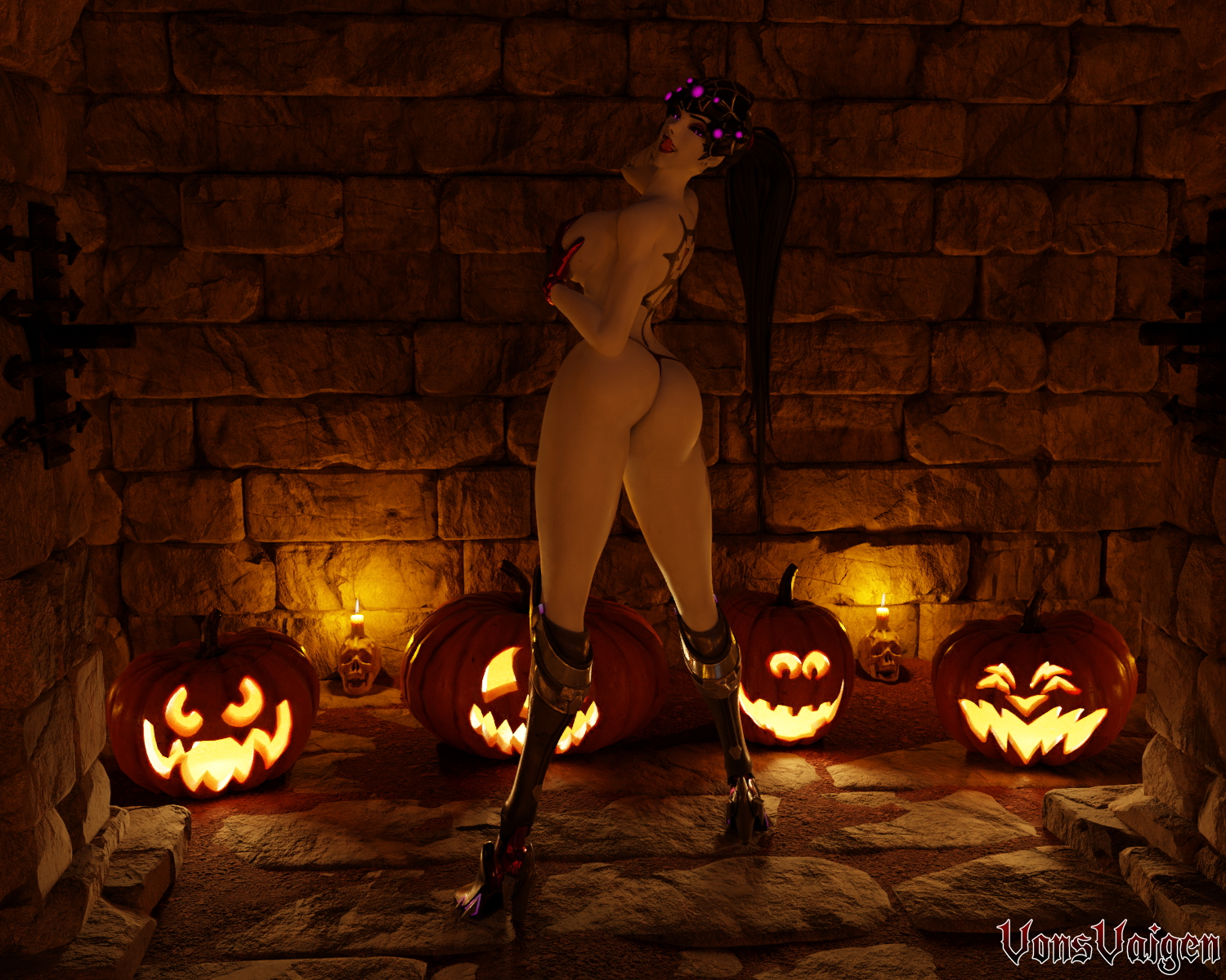 Widowmaker - Trick or treat Widowmaker Widowmakeroverwatch Sexy Big Tits Big Breasts Thong Halloween Butt