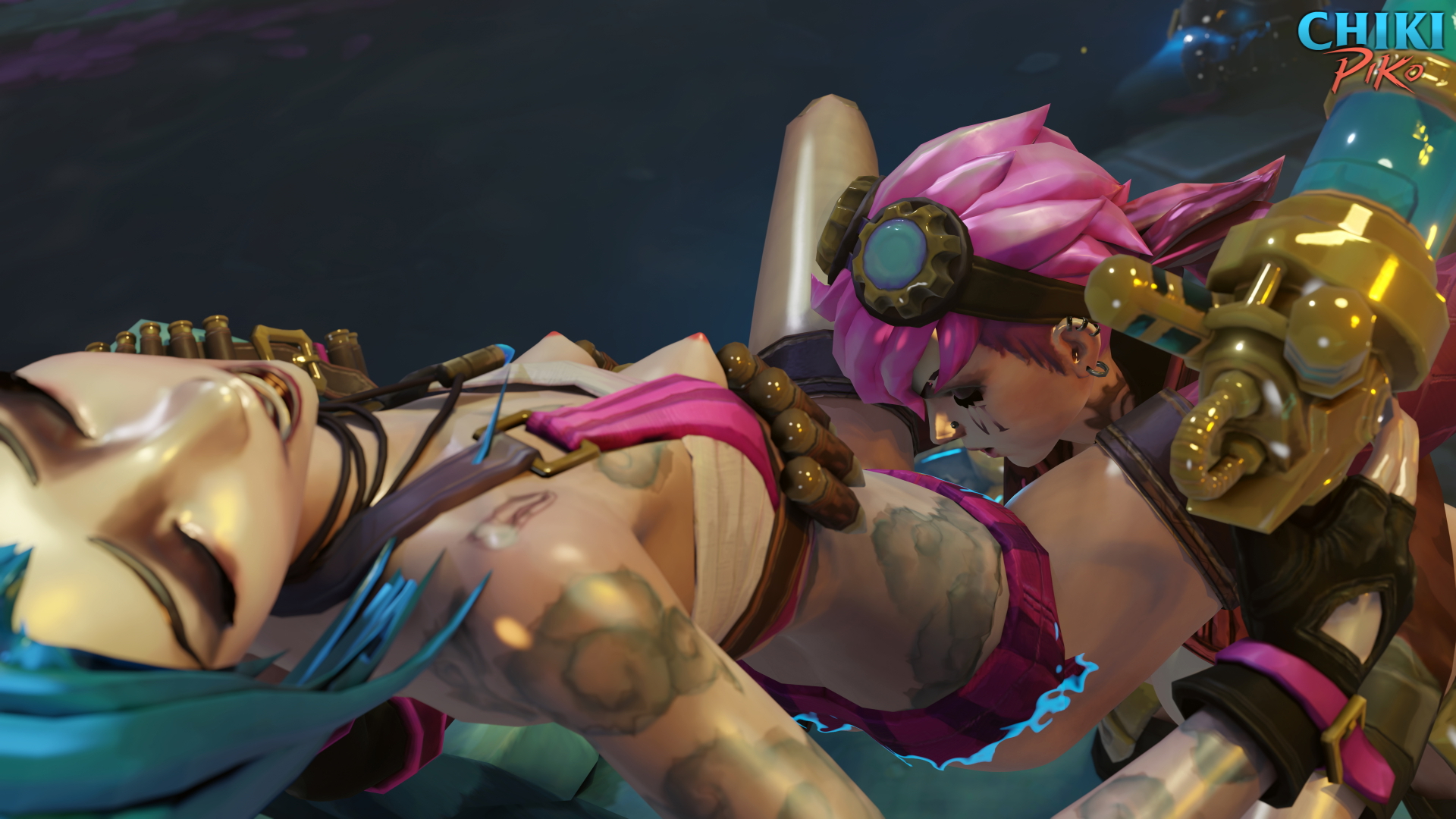 Jinx + Vi League Of Legends Jinx Arcane Legs Boobs Big Tits Big Ass Big Booty Striptease Stripper Stripping Rule34 Rule 34 Lol Videogame 3