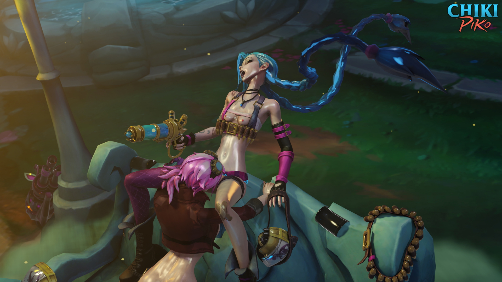 Jinx + Vi League Of Legends Jinx Arcane Legs Boobs Big Tits Big Ass Big Booty Striptease Stripper Stripping Rule34 Rule 34 Lol Videogame 4