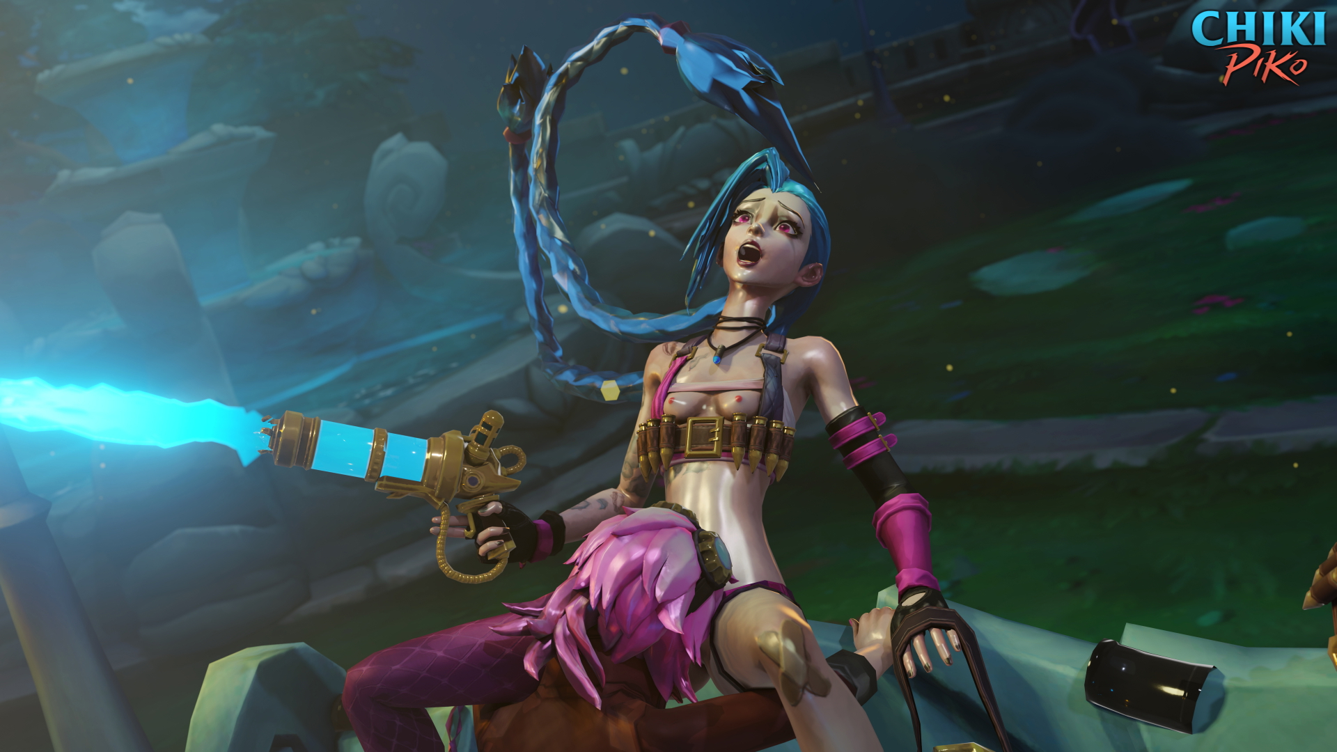 Jinx + Vi League Of Legends Jinx Legs Boobs Big Tits Big Ass Big Booty Striptease Stripper Stripping Rule34 Rule 34