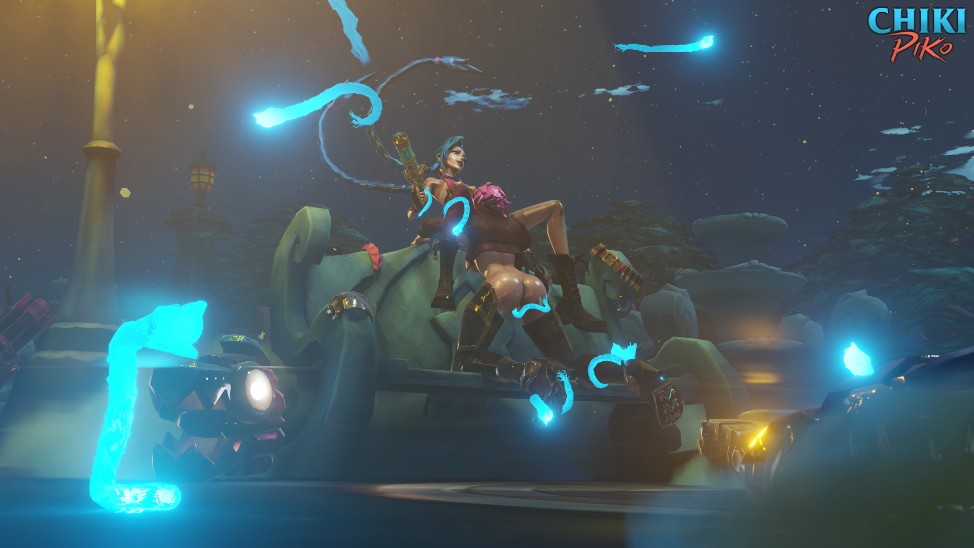 Jinx + Vi League Of Legends Jinx Legs Boobs Big Tits Big Ass Big Booty Striptease Stripper Stripping Rule34 Rule 34 3