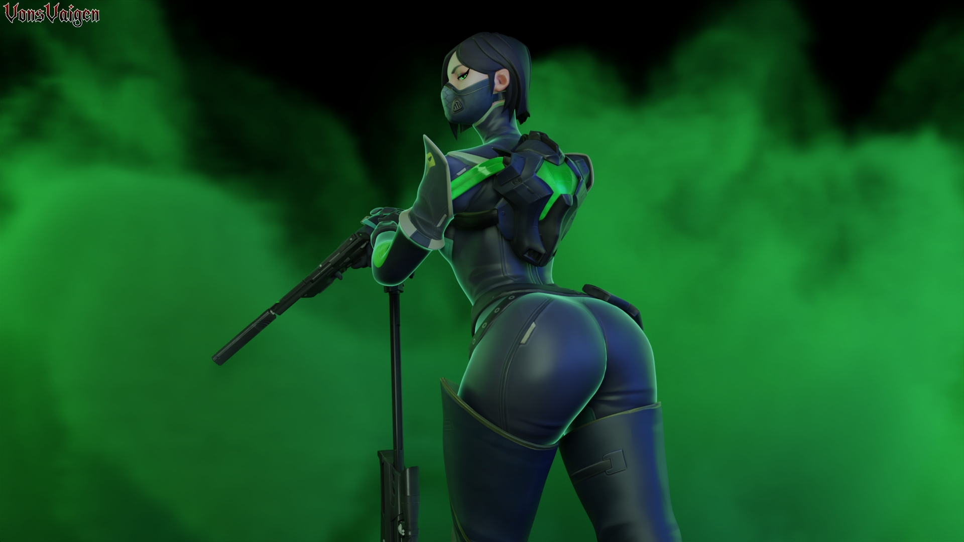 The sexy poisonous girl Viper Valorant (game) Big Booty Booty Butt Ass Big Ass 3d Girl 3dnsfw