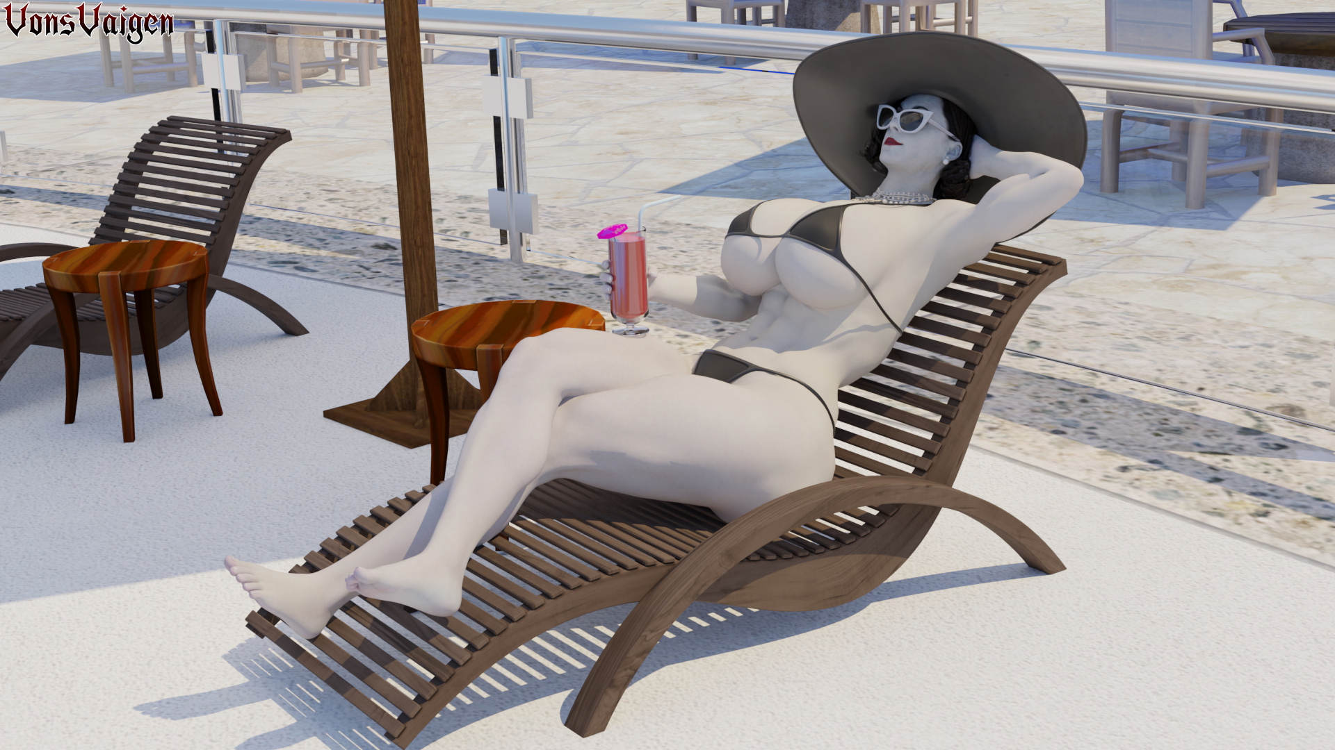 Dimitrescu's vacation Lady Dimitrescu Alcina Dimitrescu Resident Evil Resident Evil 8: Village Muscular Girl Muscles Musclegirl Muscular Bikini 3d Girl 3dnsfw