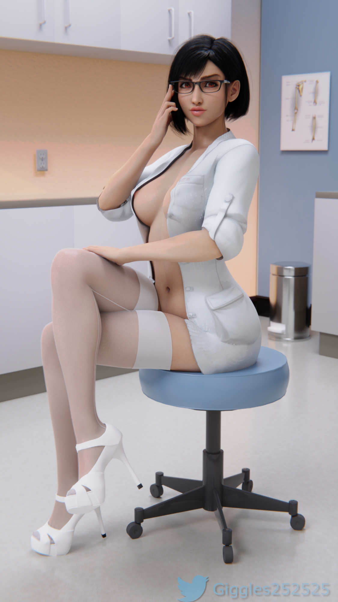 The doctor will see you now Tifa Lockhart Tifa Final Fantasy Final Fantasy 7 Final Fantasy 7 Remake Final Fantasy VII Posing Pose Huge Boobs Big Tits Big Breasts Doctor